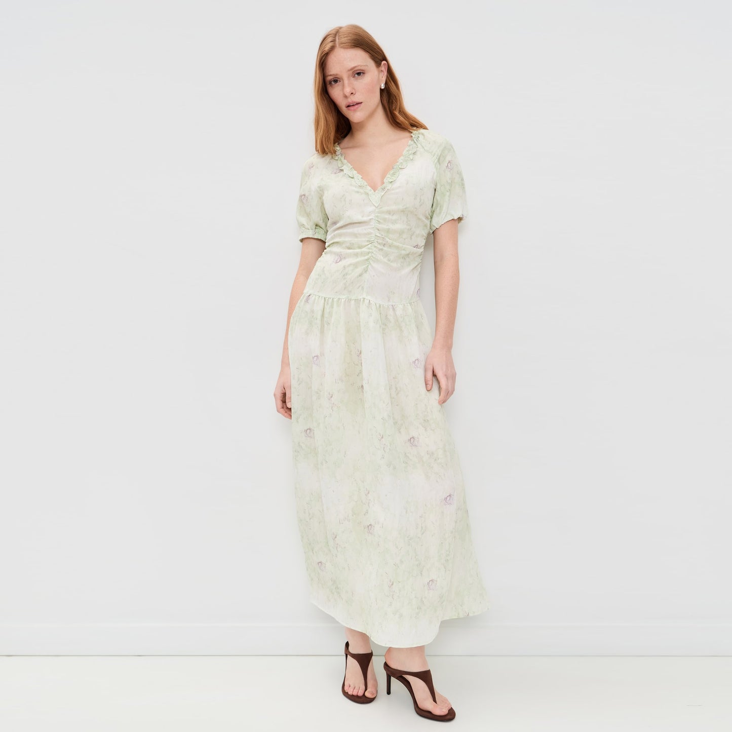 Baum und Pferdgarten "Abelline" Drop Waist Dress in "Distorted Green Flower", size 36