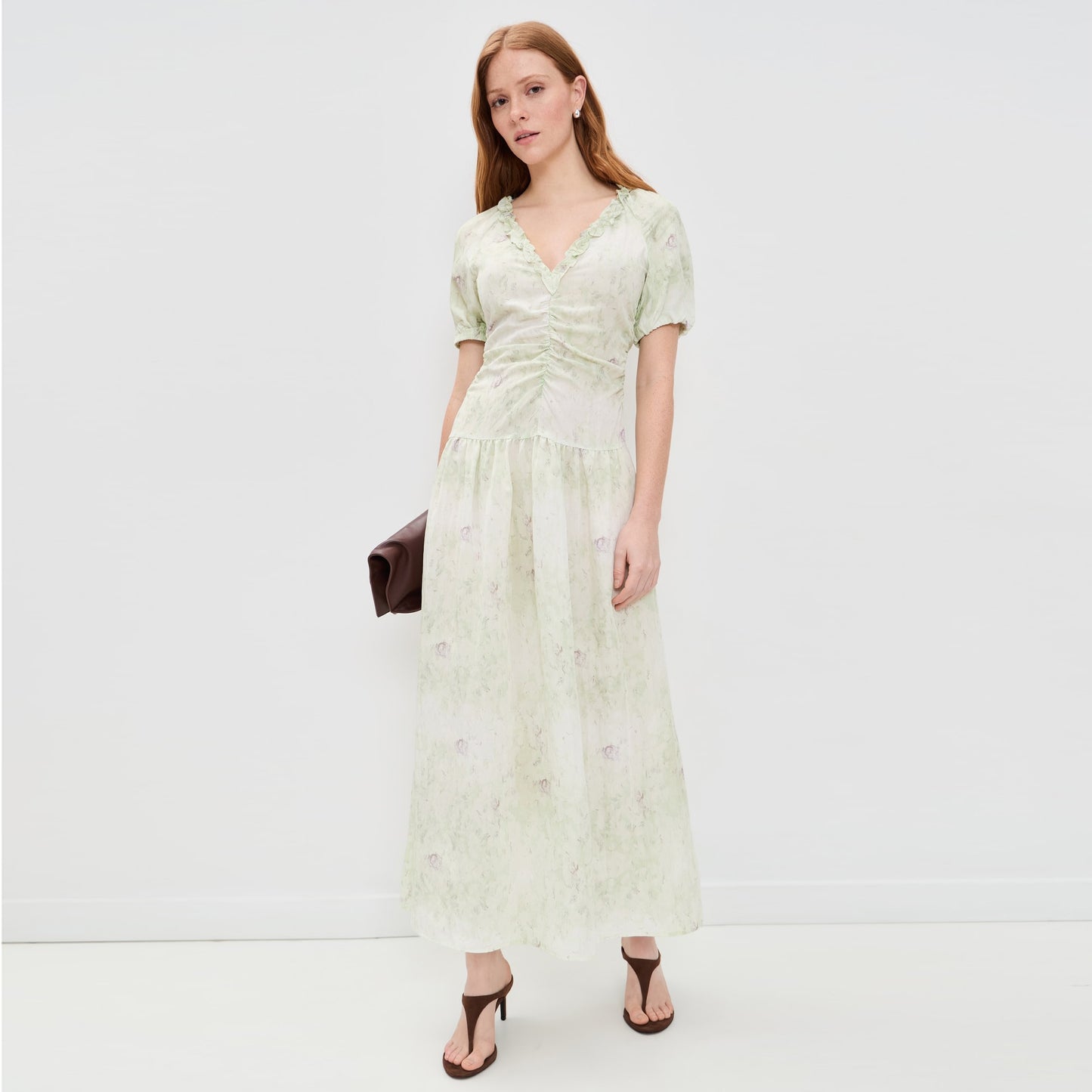 Baum und Pferdgarten "Abelline" Drop Waist Dress in "Distorted Green Flower", size 36