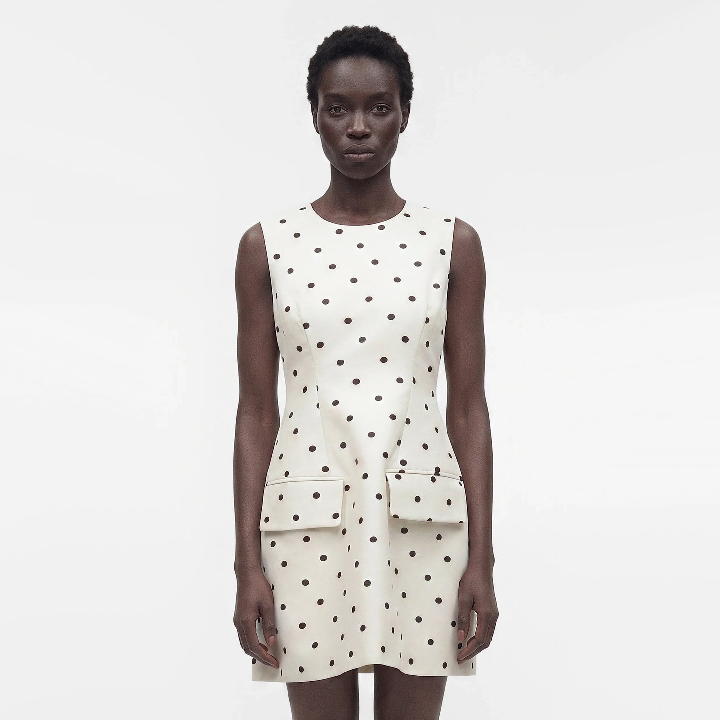 Baum und Pfertgarden "Amayah" Polka Dot Dress in Egret Cream Dot, size 36