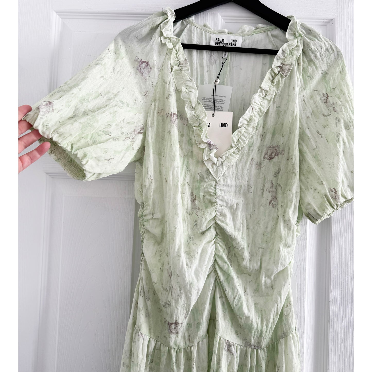 Baum und Pferdgarten "Abelline" Drop Waist Dress in "Distorted Green Flower", size 36