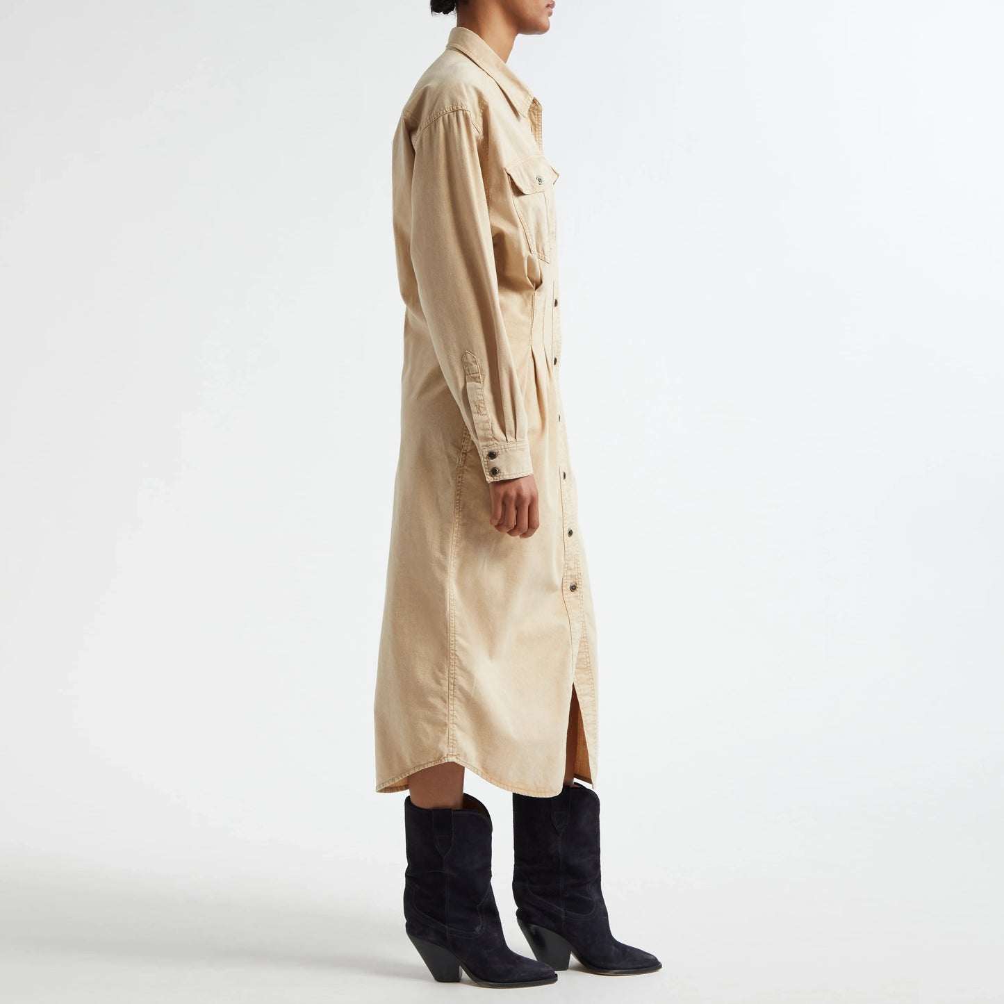 Isabel Marant Etoile "Nolwen" Denim Dress in Beige, size 36