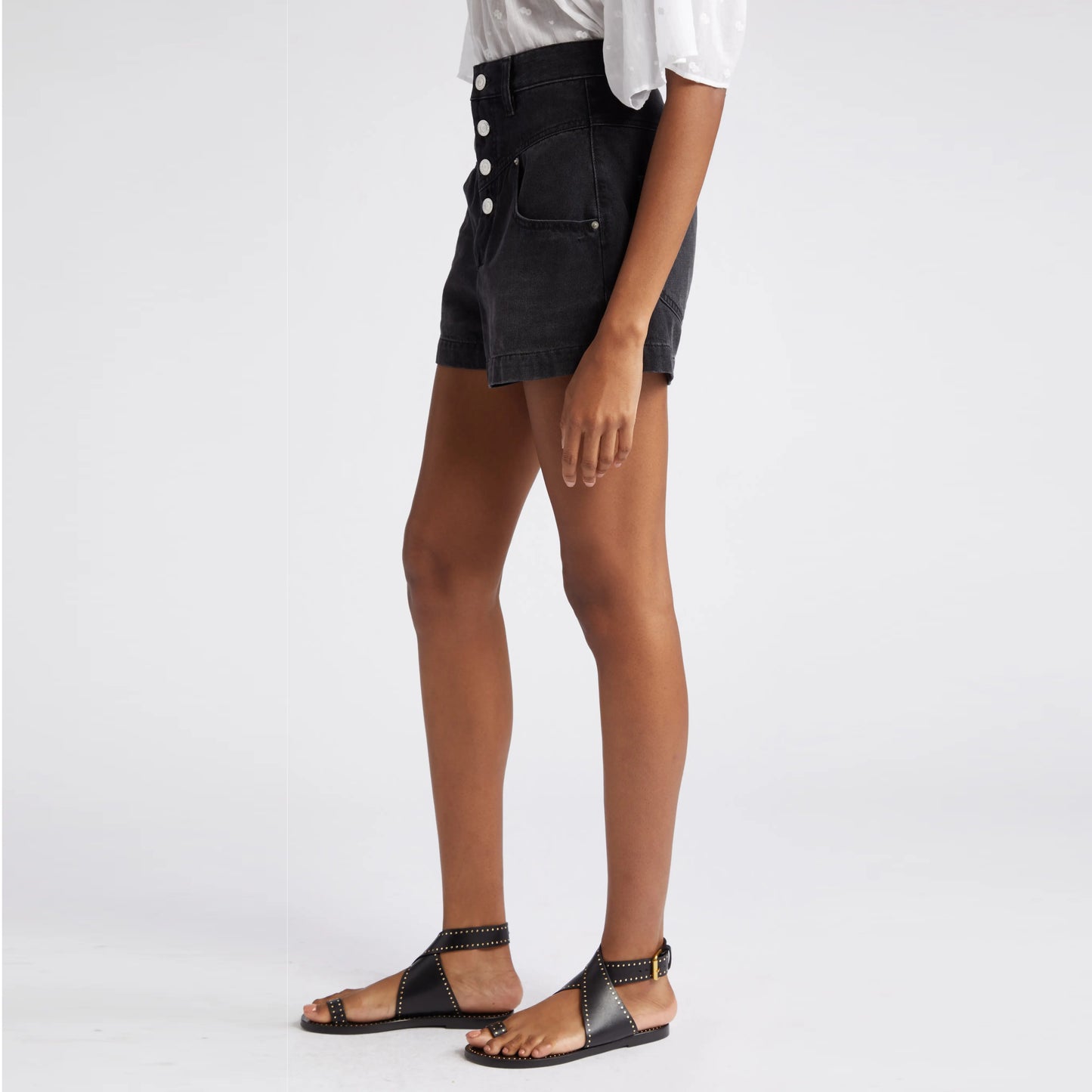 Isabel Marant Etoile "Jovany" Denim Shorts in Black, size 38