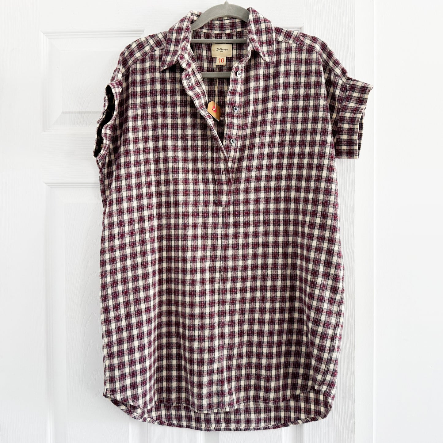 ** KIDS ** Bellerose Checked Cotton Flannel Dress, size 10 years