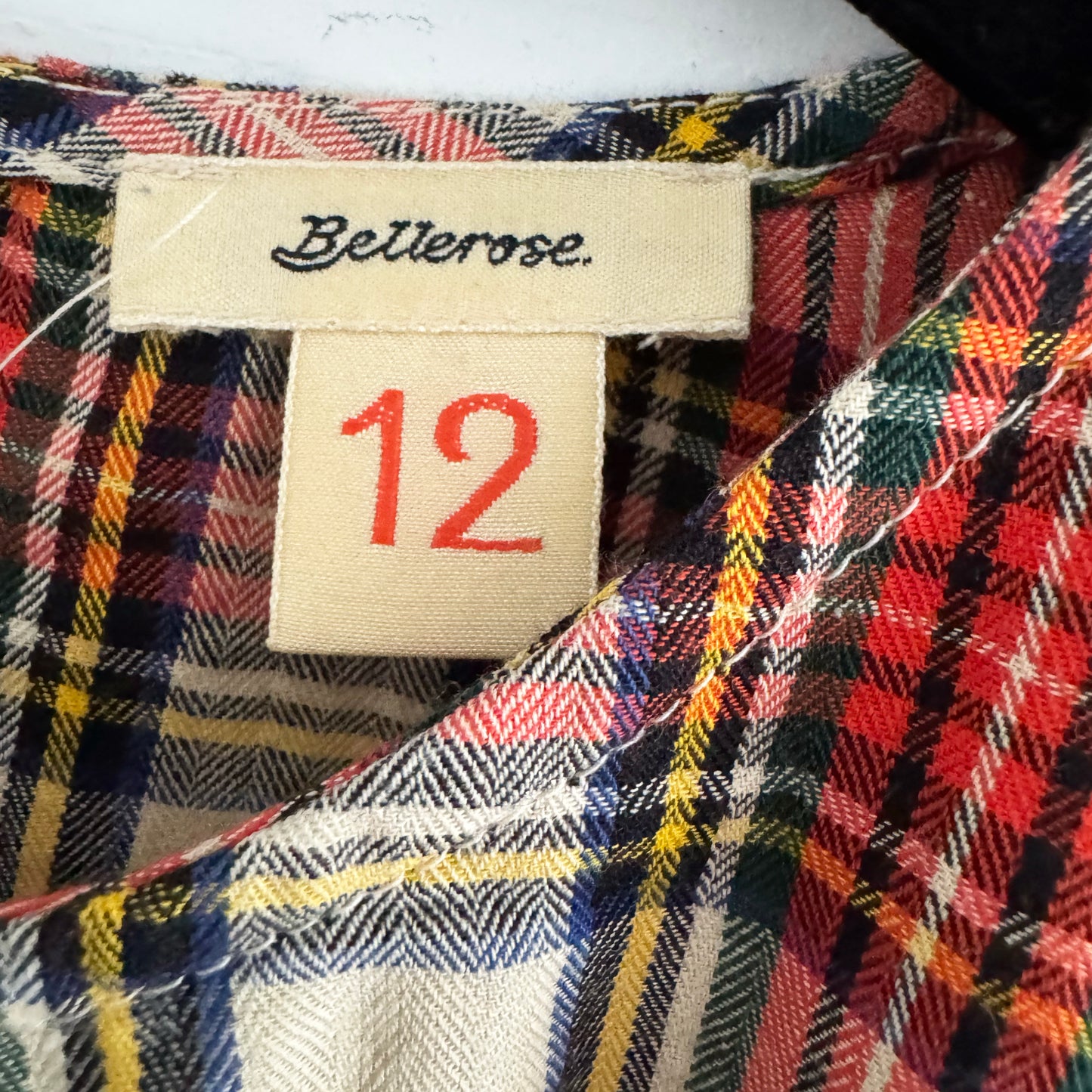 ** KIDS ** Bellerose "Himpi" Red Plaid Shirt with Ruffles, size 12 years