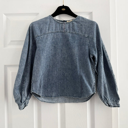 ** KIDS ** Bellerose Chambray Denim Blouse, size 12 years