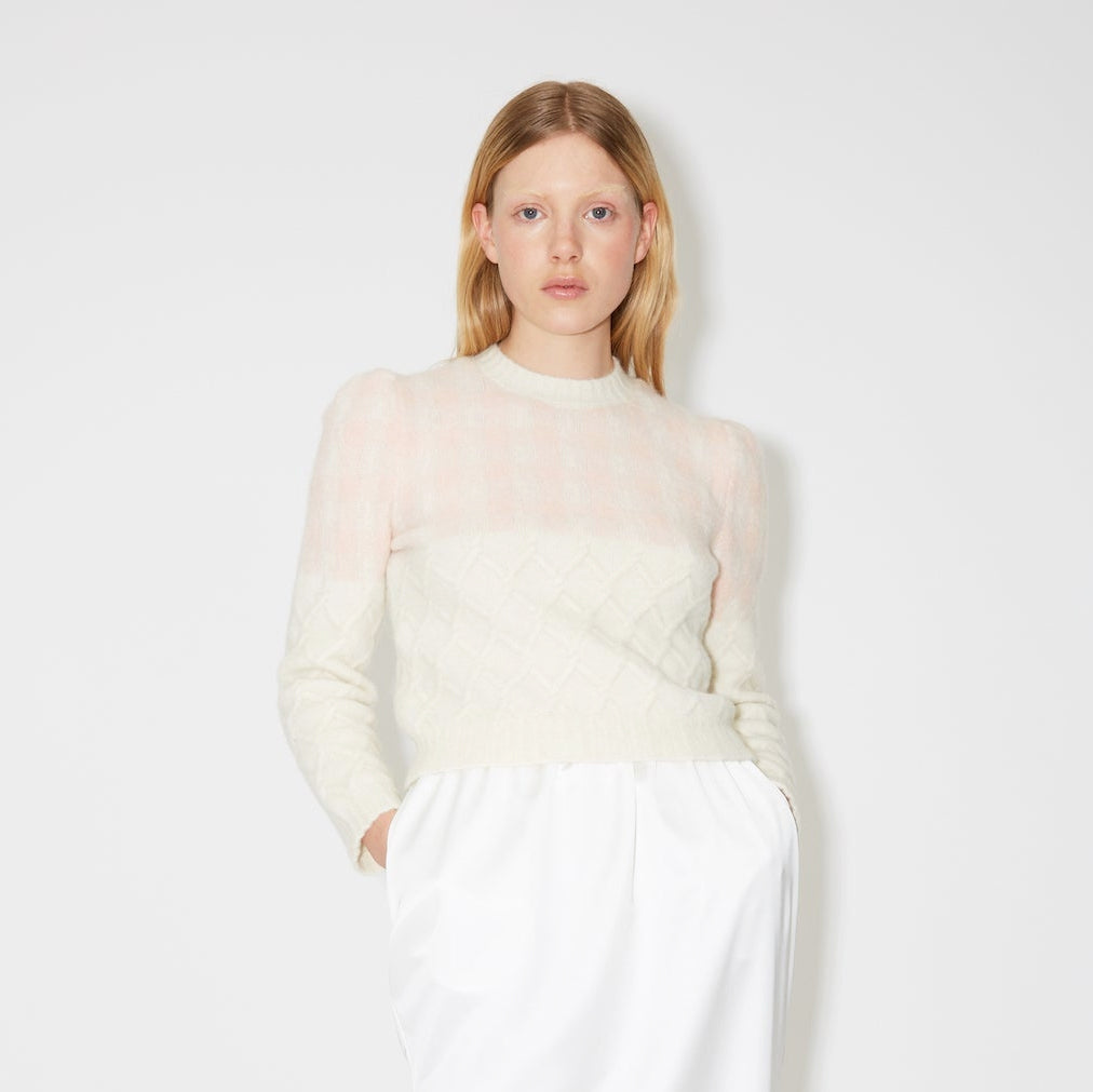 Bernadette "Leon" Pullover in Pink/Ivory, size Medium (fits size Small)