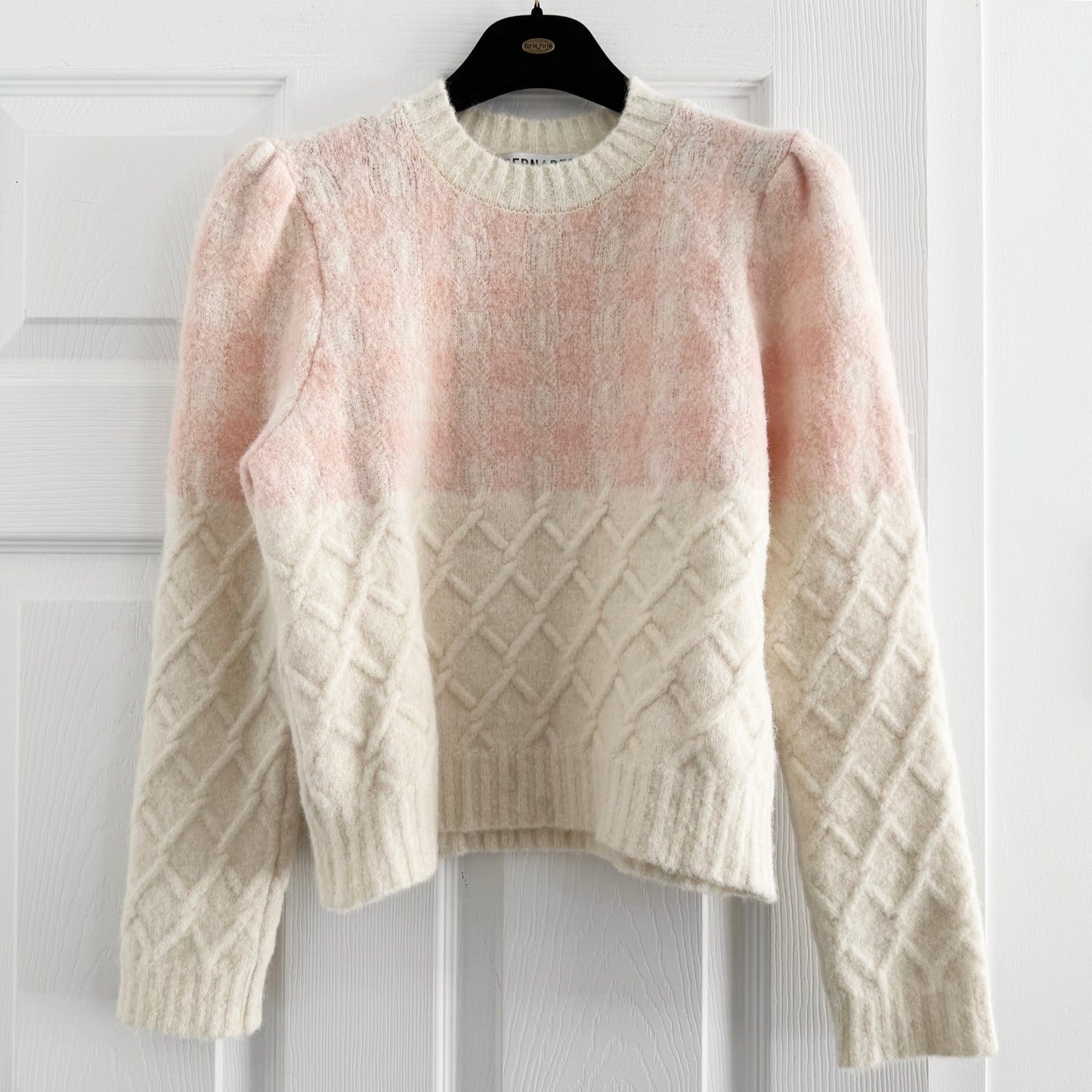 Bernadette "Leon" Pullover in Pink/Ivory, size Medium (fits size Small)
