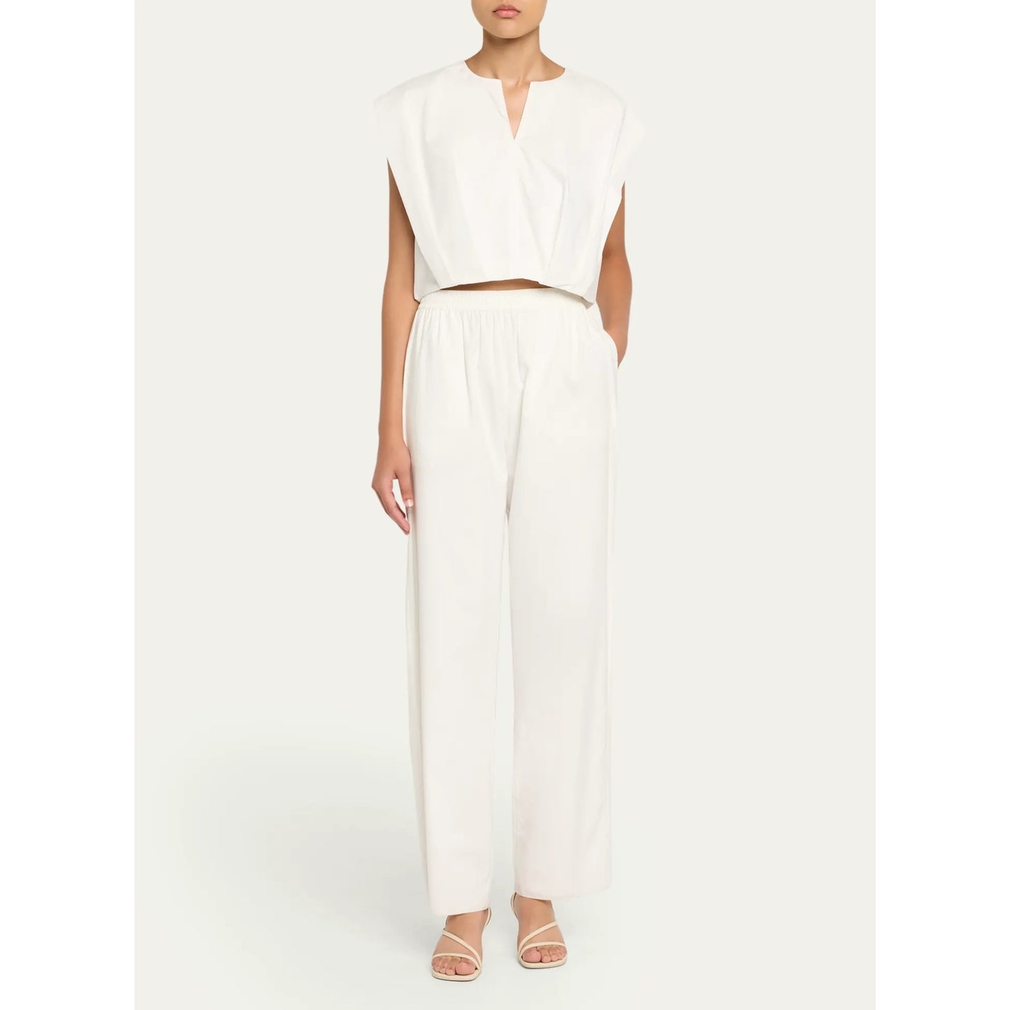 Simkhai "Wrenli" Pleated Top in White, size Small