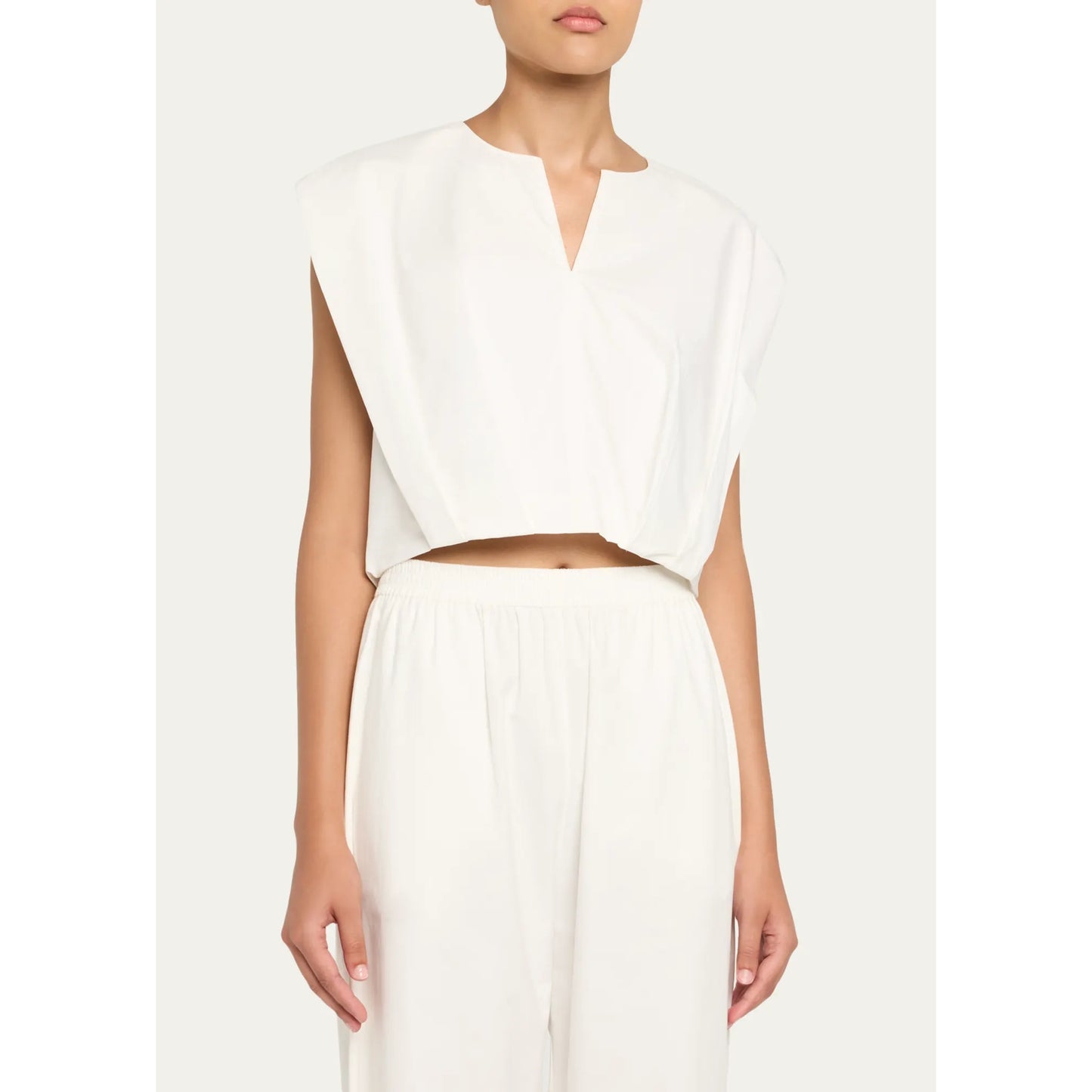 Simkhai "Wrenli" Pleated Top in White, size Small