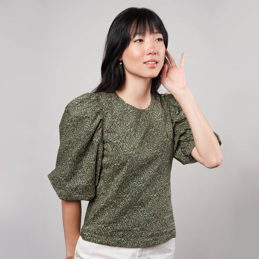 Birgitte Herskind "Jordan" Blouse Green Liberty, size 32 (fits size 0)