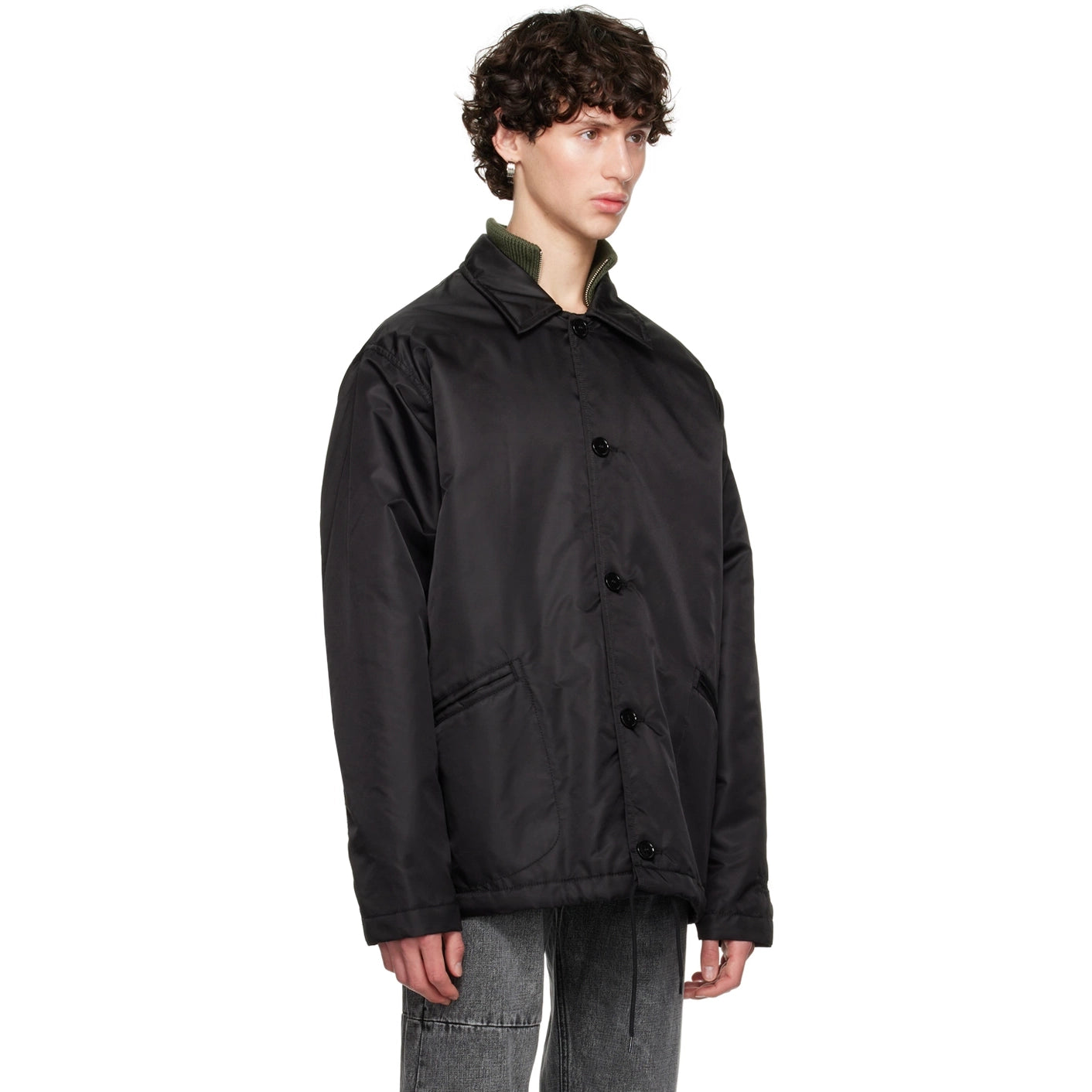 MM6 Maison Margiela Nylon Bomber in Black, size 48 (Fits mens Large)