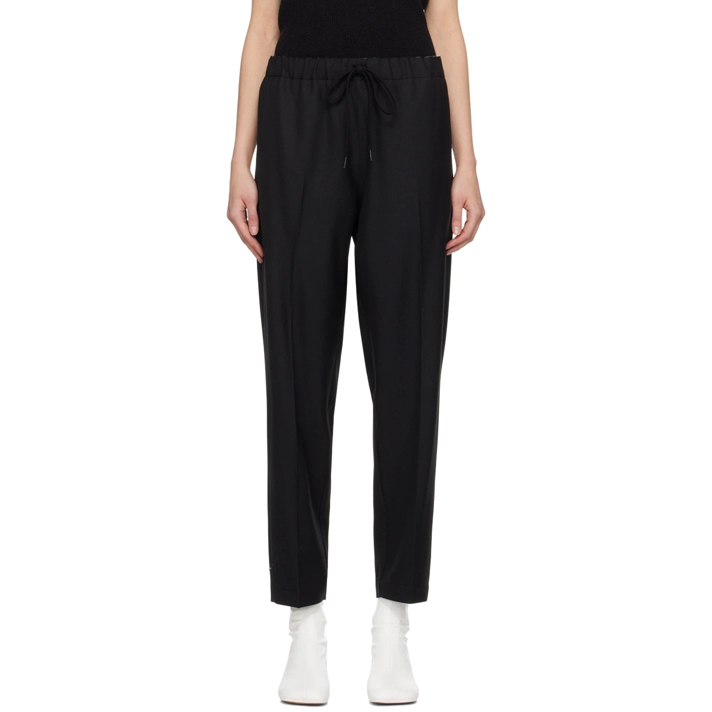 MM6 Martin Margiela Gathered Waisted Pants in Black, size 38IT (US size 2)