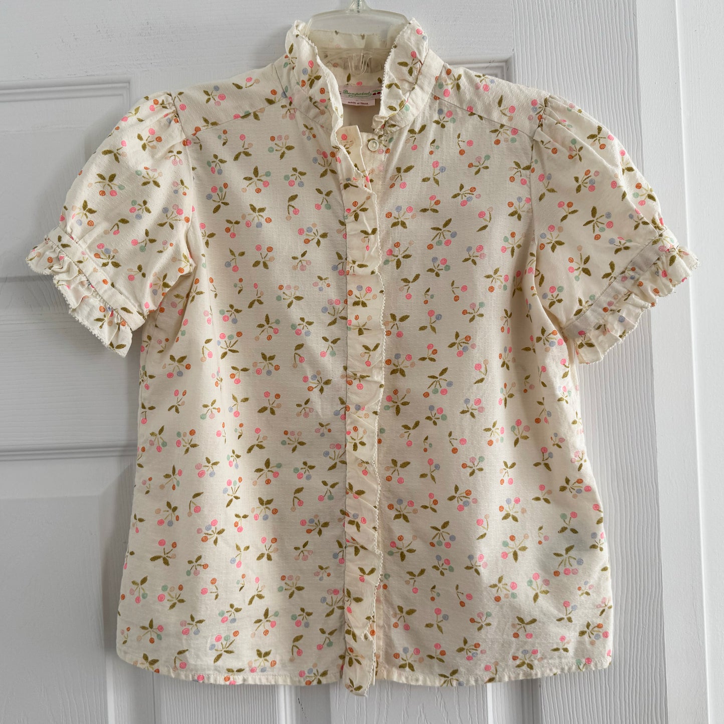 Bonpoint "Cindy" Liberty Floral Print Cotton Blouse, size 10 years