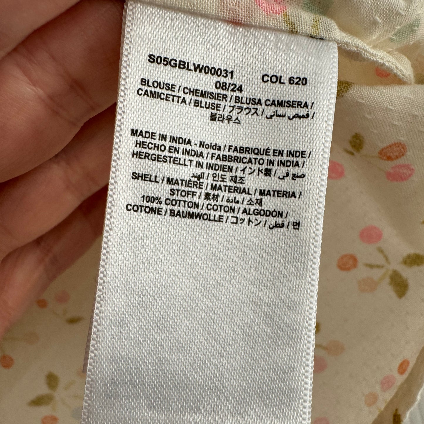 Bonpoint "Cindy" Liberty Floral Print Cotton Blouse, size 10 years