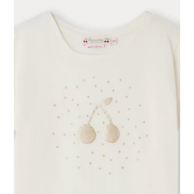 ** KIDS ** Bonpoint "Capricia" T-shirt in White Milk, size 12 years