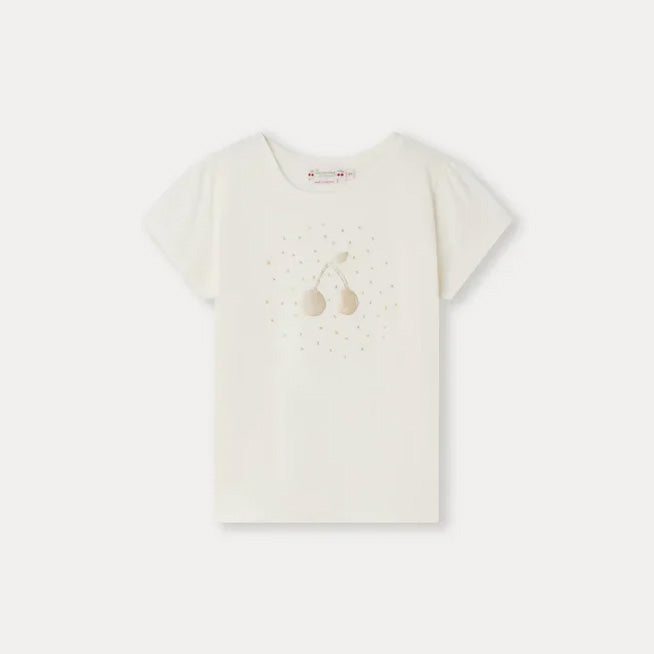 ** KIDS ** Bonpoint "Capricia" T-shirt in White Milk, size 12 years