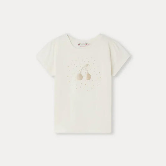 ** KIDS ** Bonpoint "Capricia" T-shirt in White Milk, size 12 years