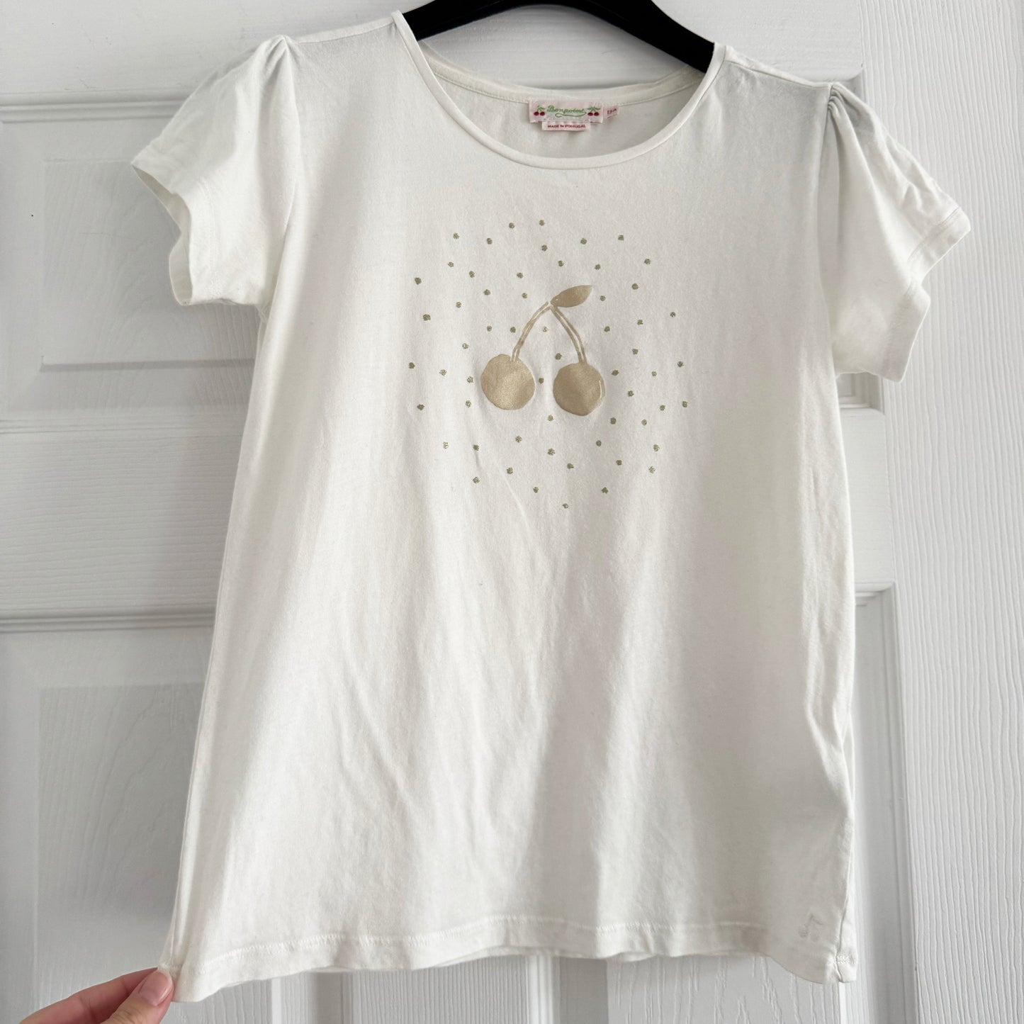 ** KIDS ** Bonpoint "Capricia" T-shirt in White Milk, size 12 years