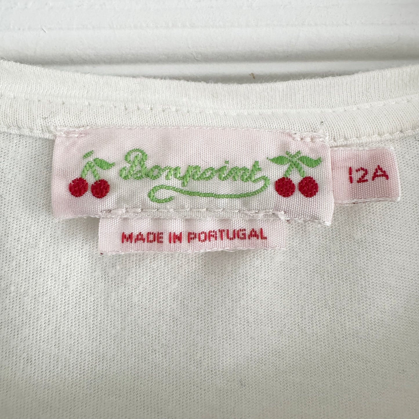 ** KIDS ** Bonpoint "Capricia" T-shirt in White Milk, size 12 years