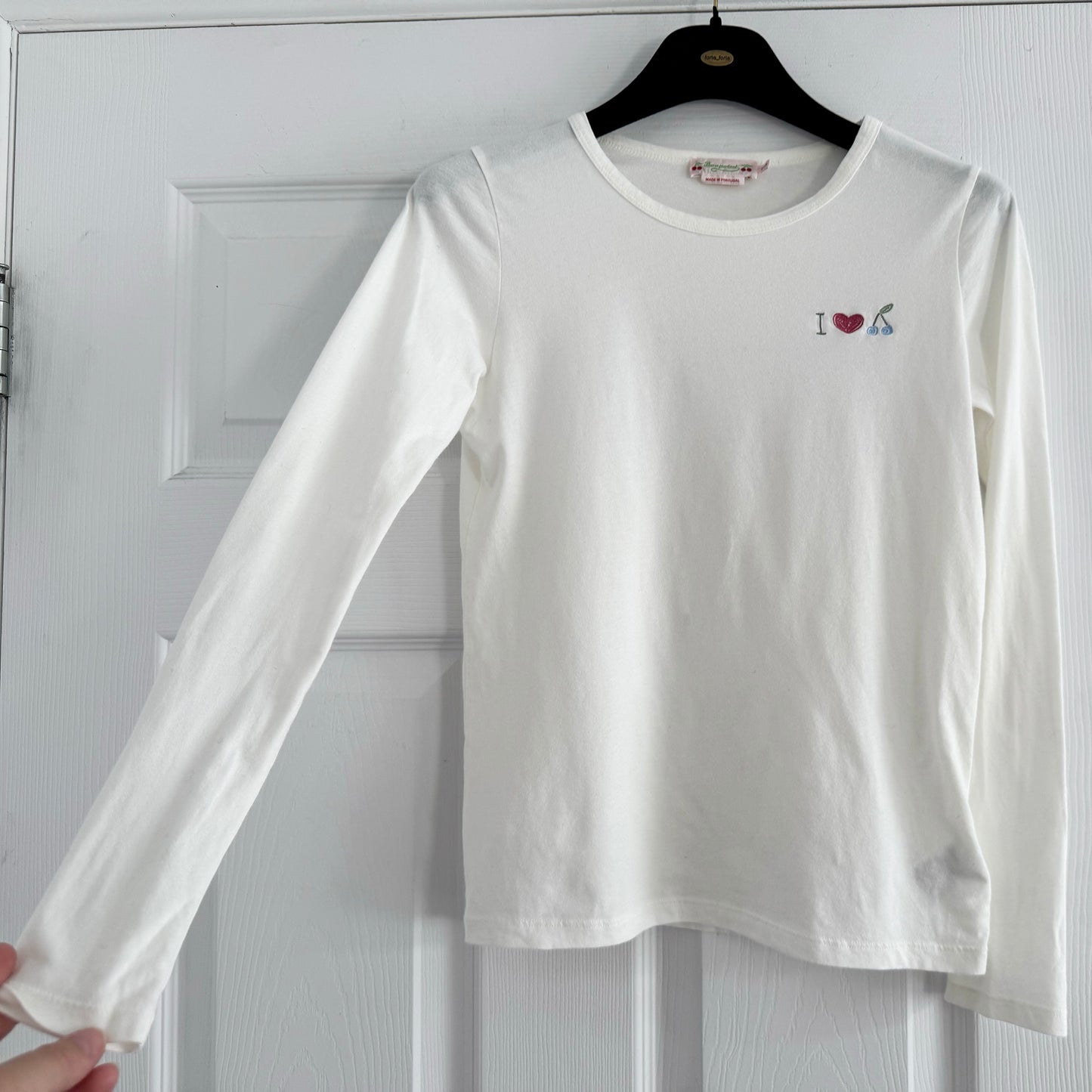 ** KIDS ** Bonpoint Long Sleeve T-shirt in Off-White, size 12 years