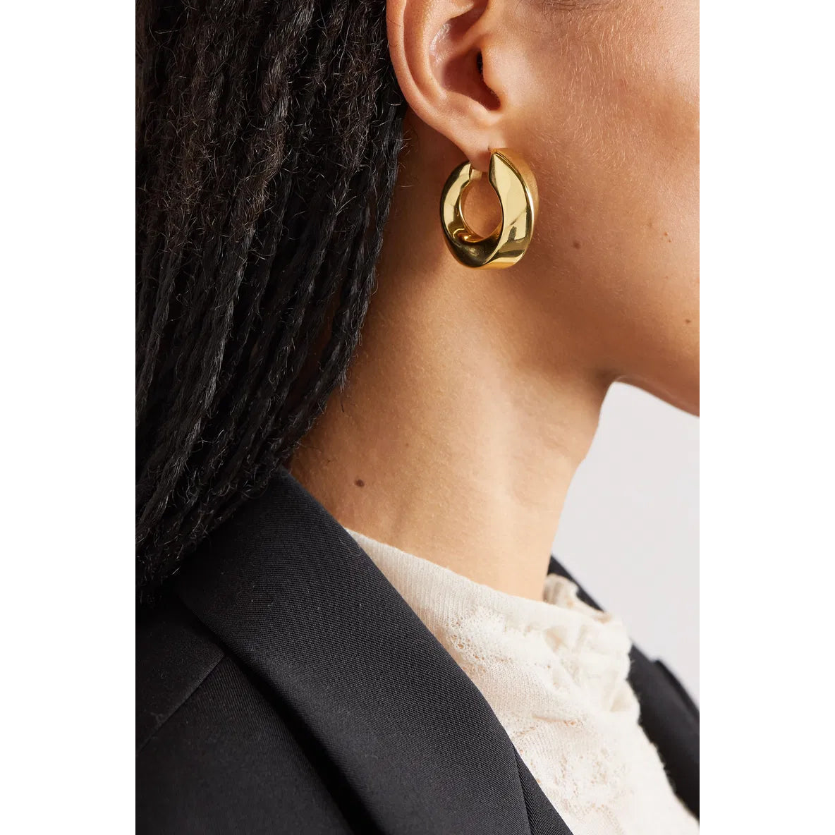 Bottega Veneta Gold Twist Earrings