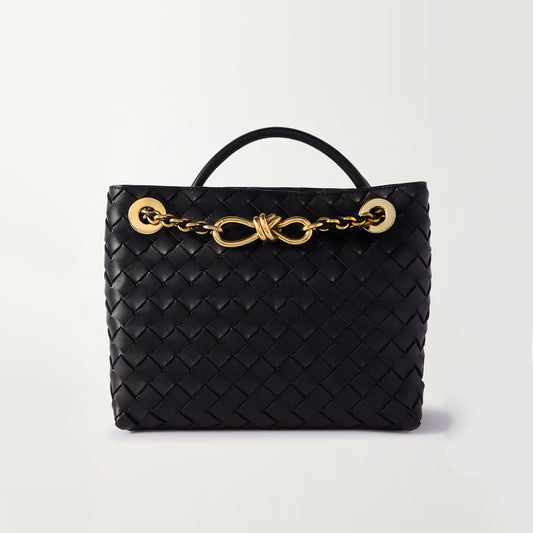 Bottega Veneta Small "Andiamo" Bag in Black with Chain Strap