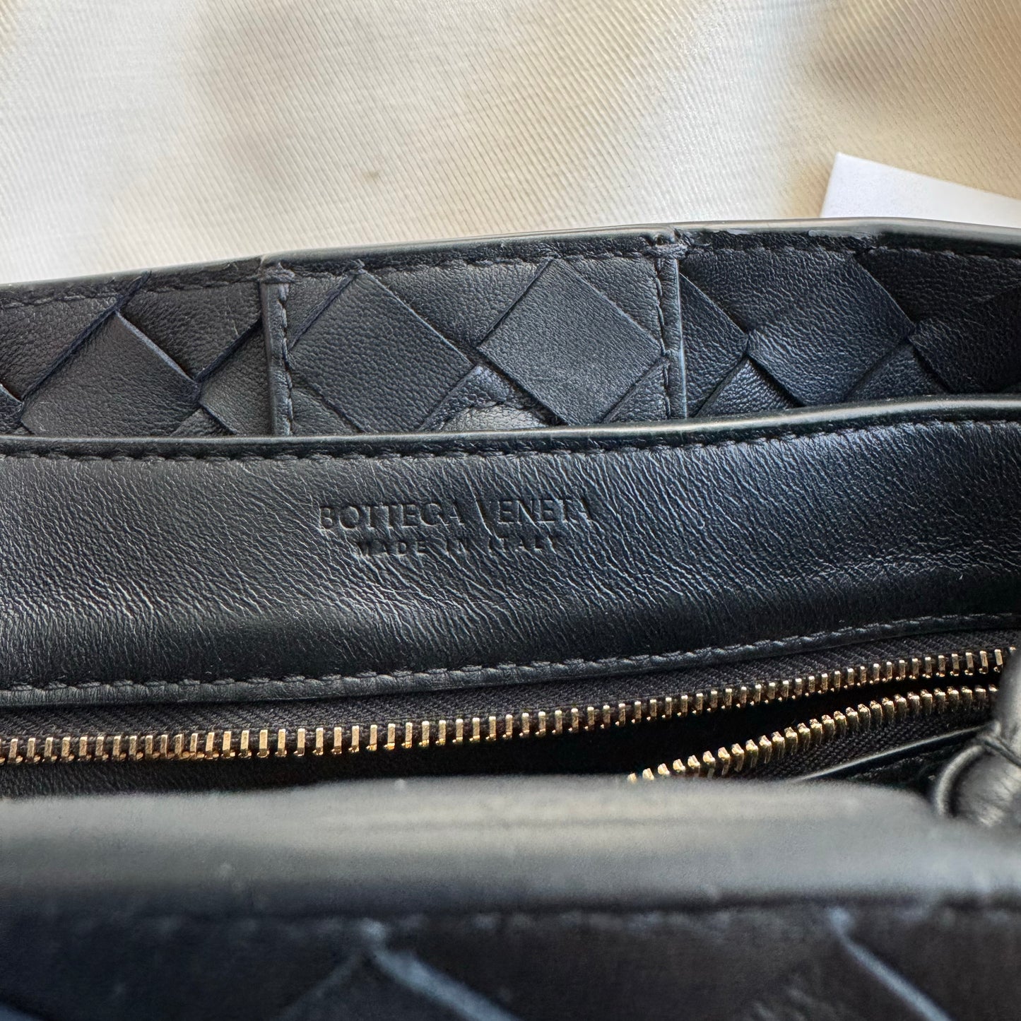 Bottega Veneta Small "Andiamo" Bag in Black with Chain Strap