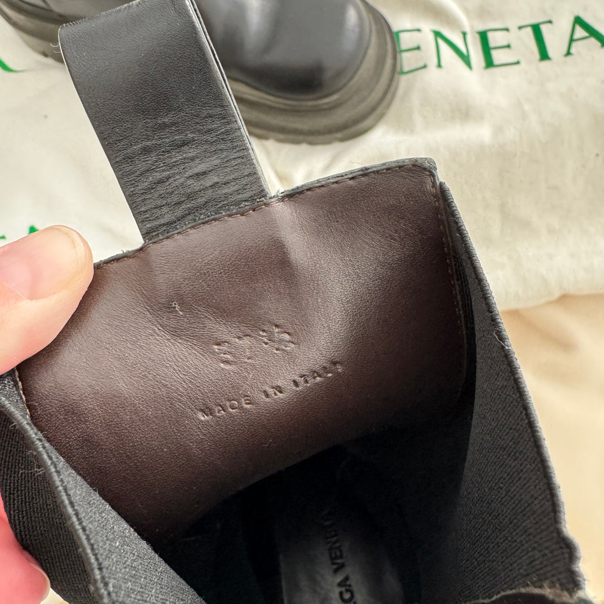 Bottega Veneta "Tire" Boots in "Black Camping", size 37.5 (fits 38)