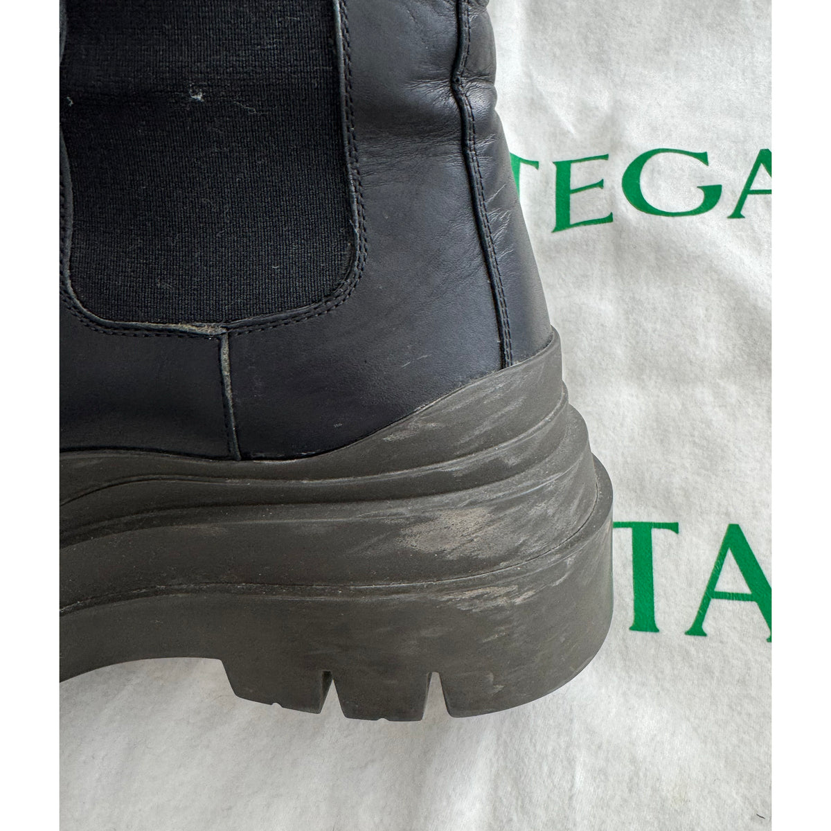 Bottega Veneta "Tire" Boots in "Black Camping", size 37.5 (fits 38)