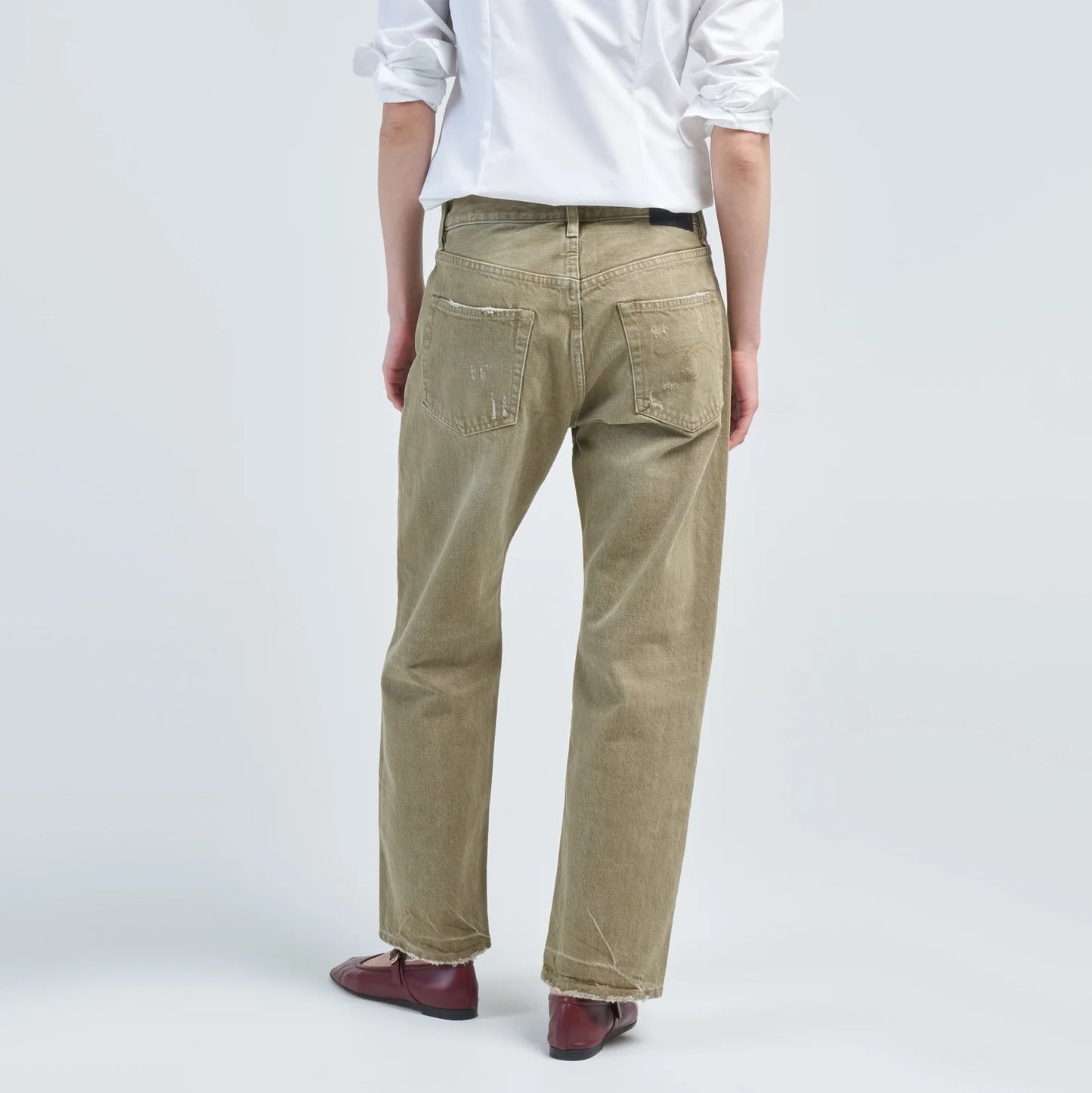 R13 Boyfriend Jeans in Moss Green, size 29