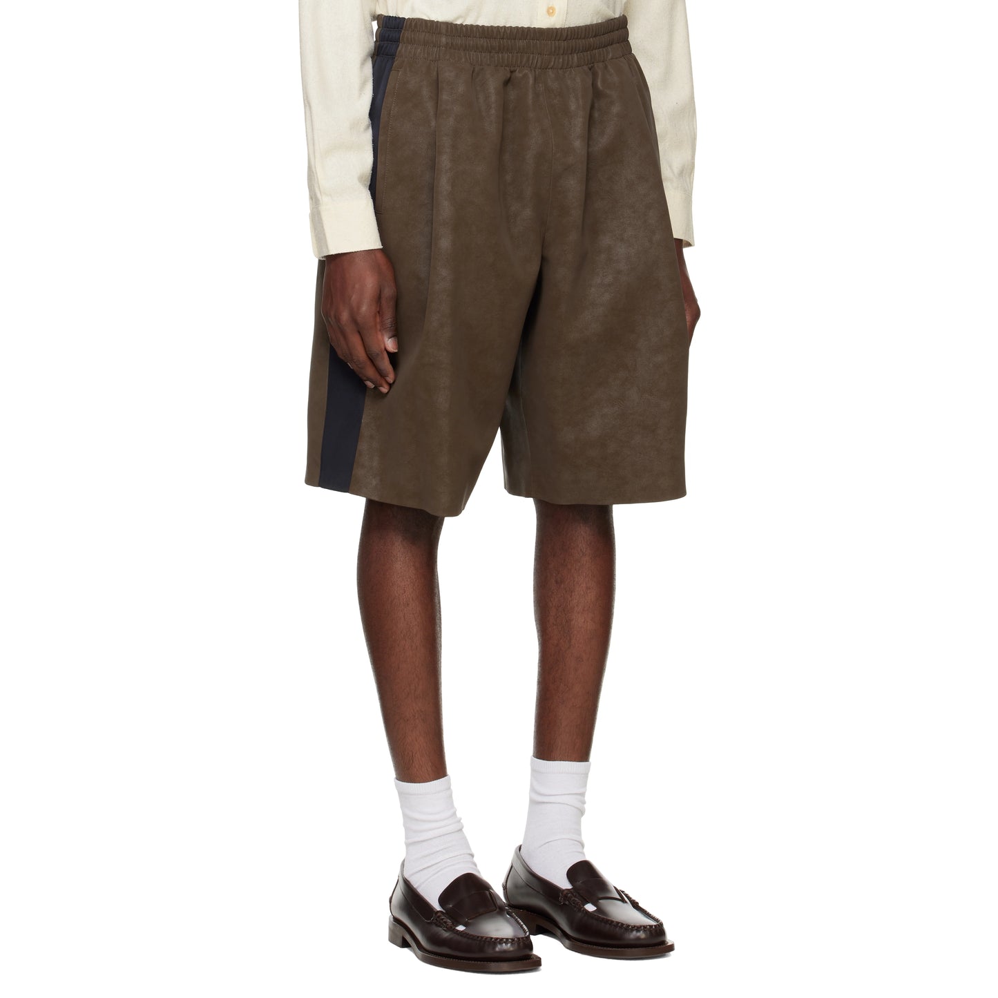 System Faux Suede Shorts in Brown, size 46IT