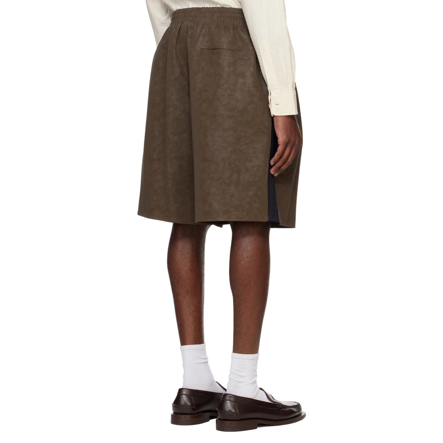 System Faux Suede Shorts in Brown, size 46IT