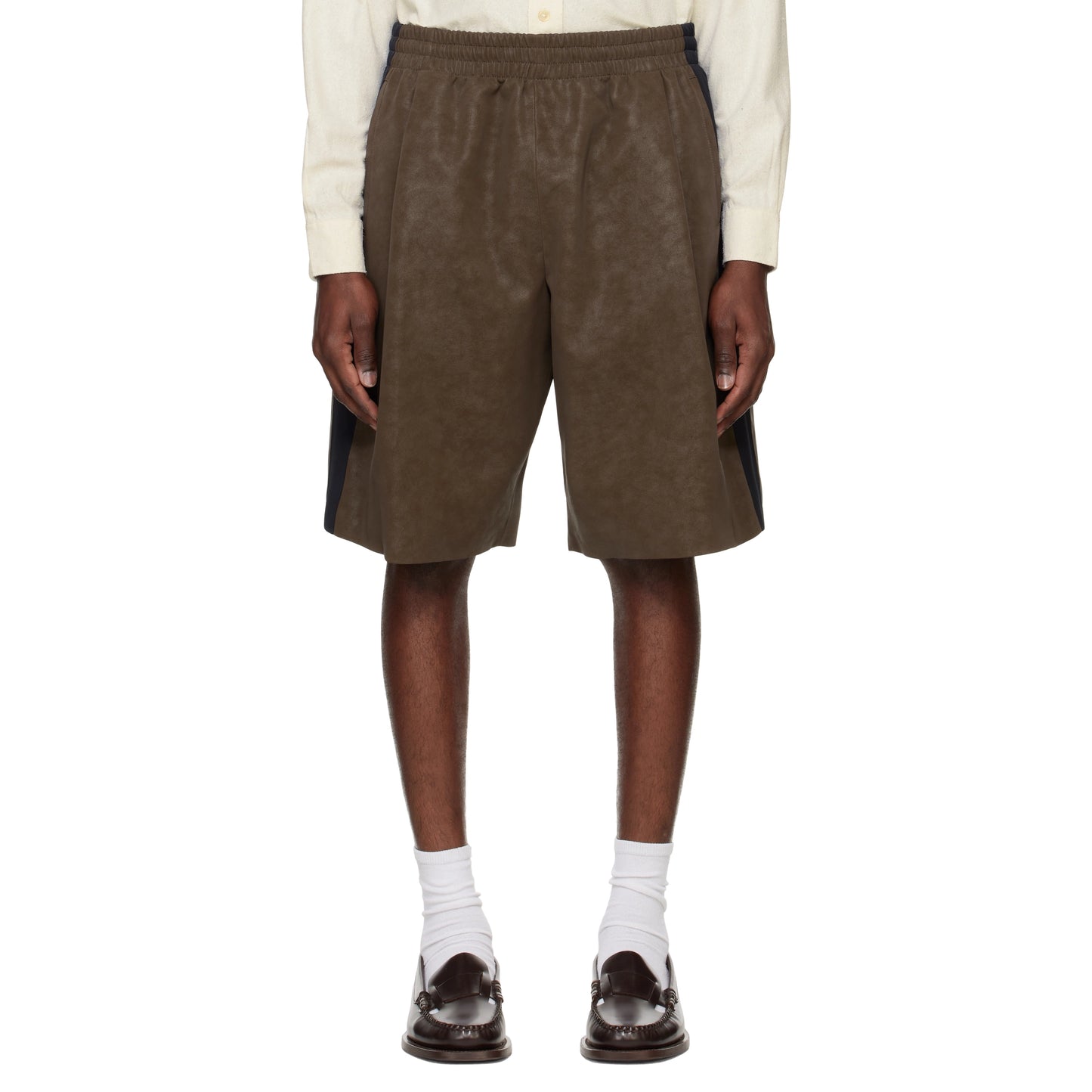 System Faux Suede Shorts in Brown, size 46IT