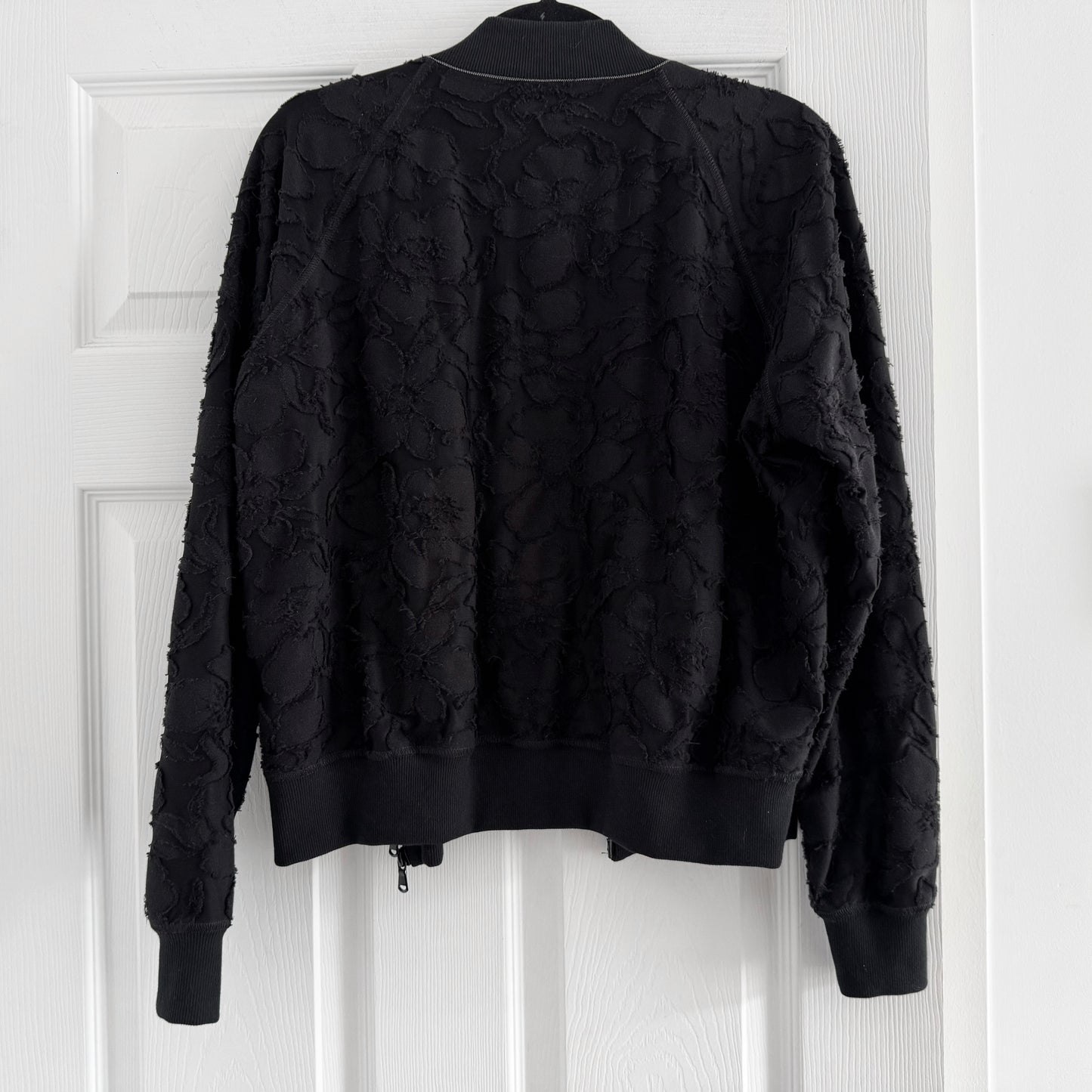 Brunello Cucinelli Fil Coupe Zip-front Bomber Jacket In Black, size Large (fits Medium)