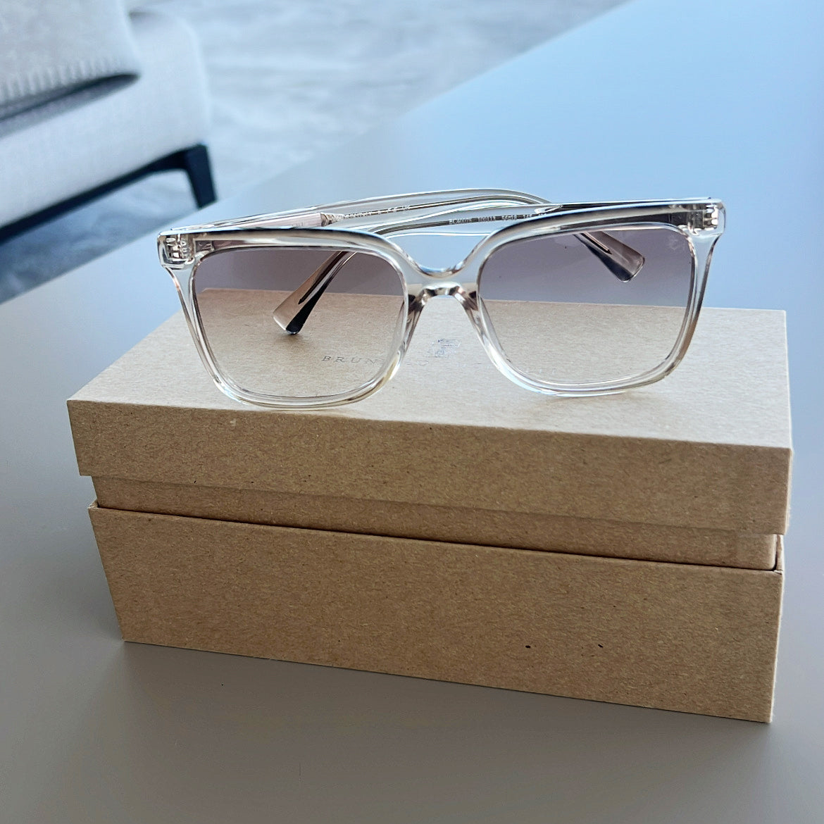 Brunello Cucinelli Square Frame Sunglasses in Pink
