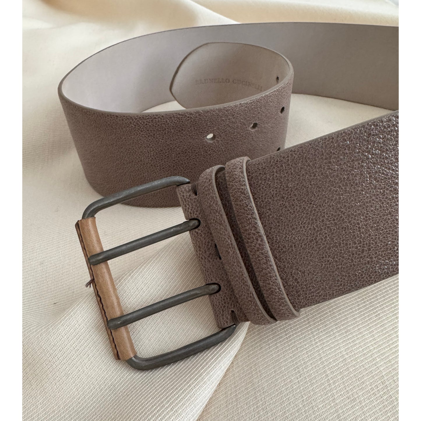 Brunello Cucinelli large ceinture métallisée