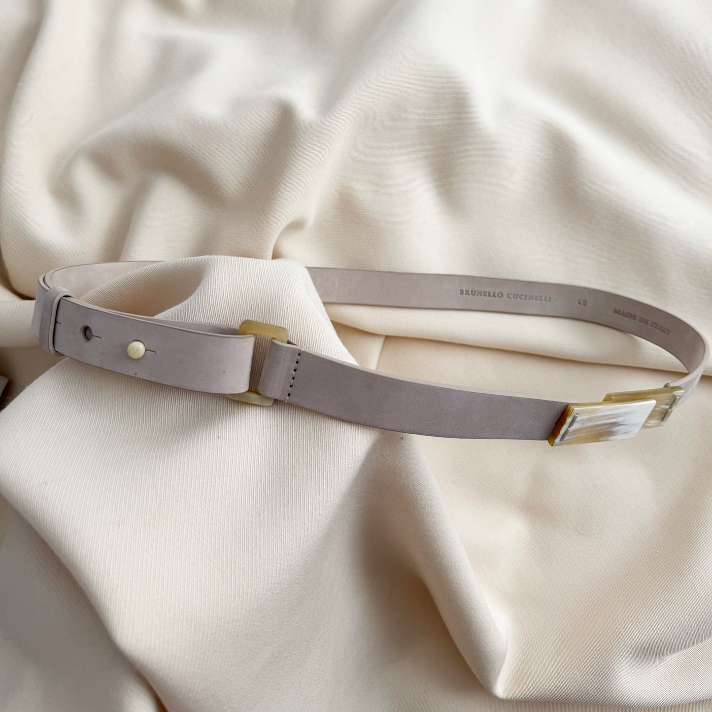 Brunello Cucinelli Light Greige Belt, size 40IT (size Small ish)