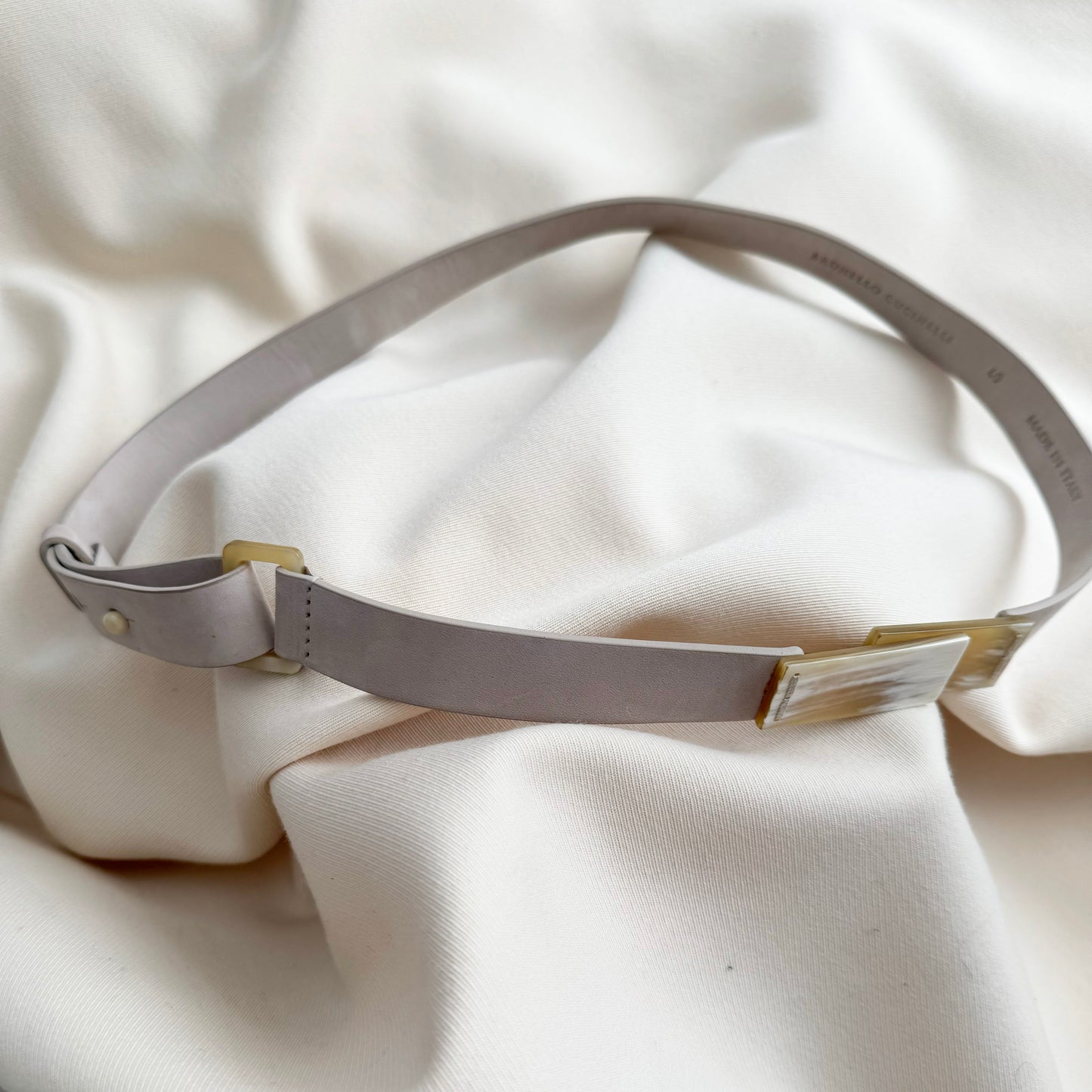 Brunello Cucinelli Light Greige Belt, size 40IT (size Small ish)
