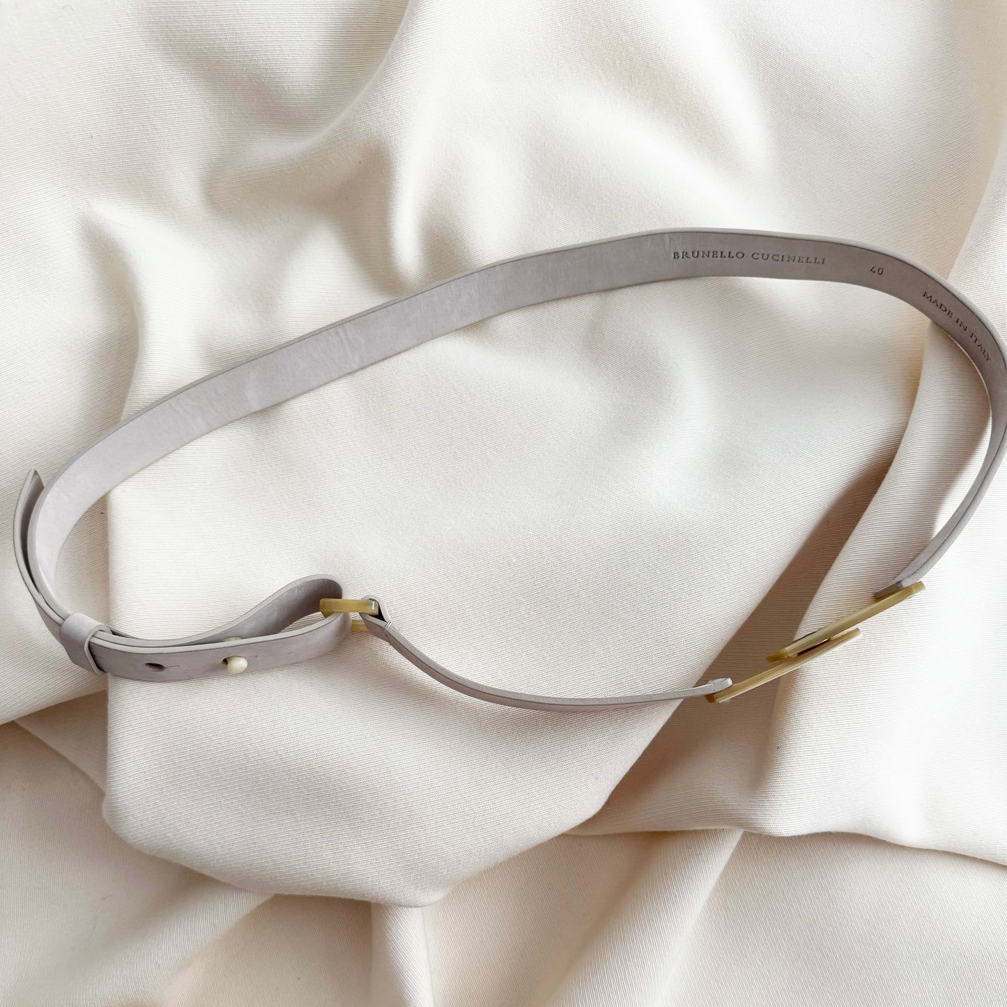 Brunello Cucinelli Light Greige Belt, size 40IT (size Small ish)