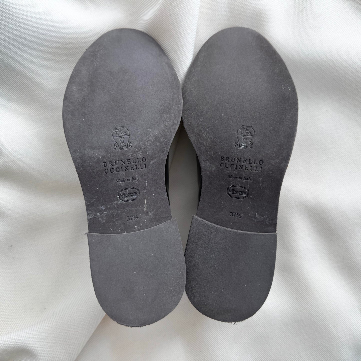 Brunello Cucinelli Metallic Leather Oxfords, size 37.5