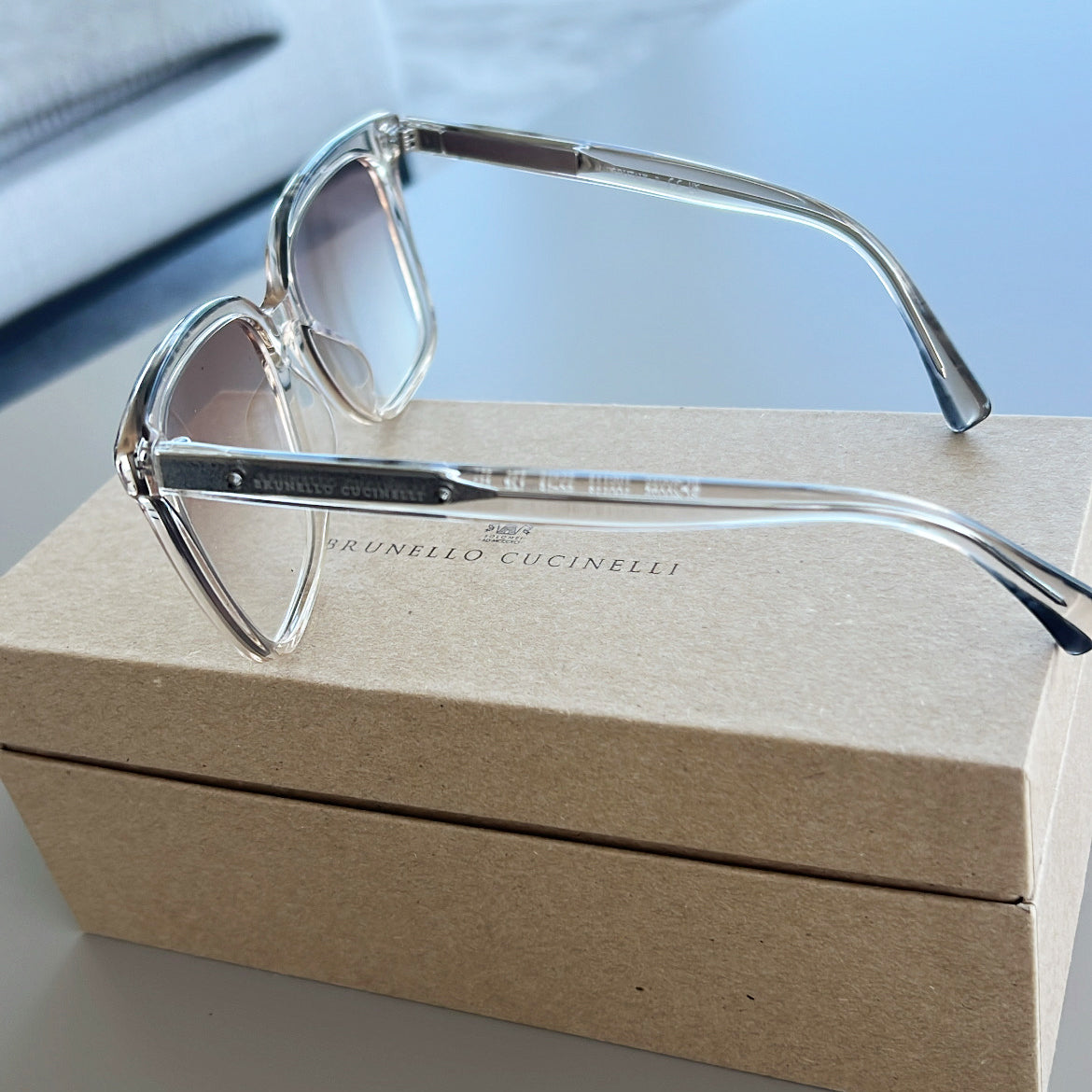 Brunello Cucinelli Square Frame Sunglasses in Pink