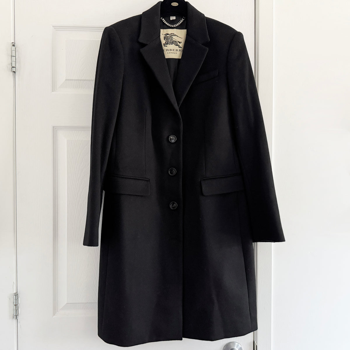 Burberry Wool/Cashmere Coat in Black, US size 12 (fits US 8/10)