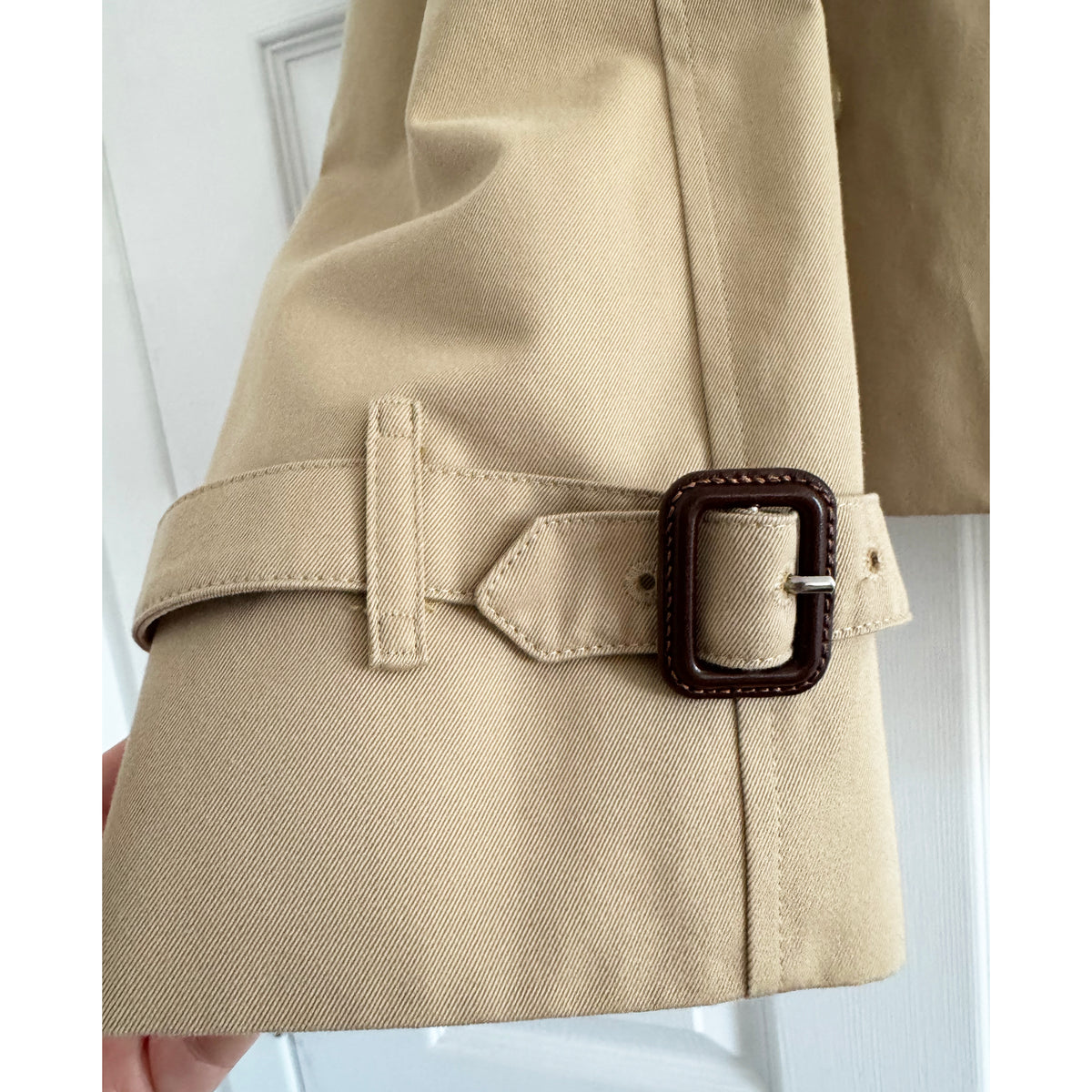 BURBERRY Cropped Gabardine Trench Jacket in Beige, size 10US