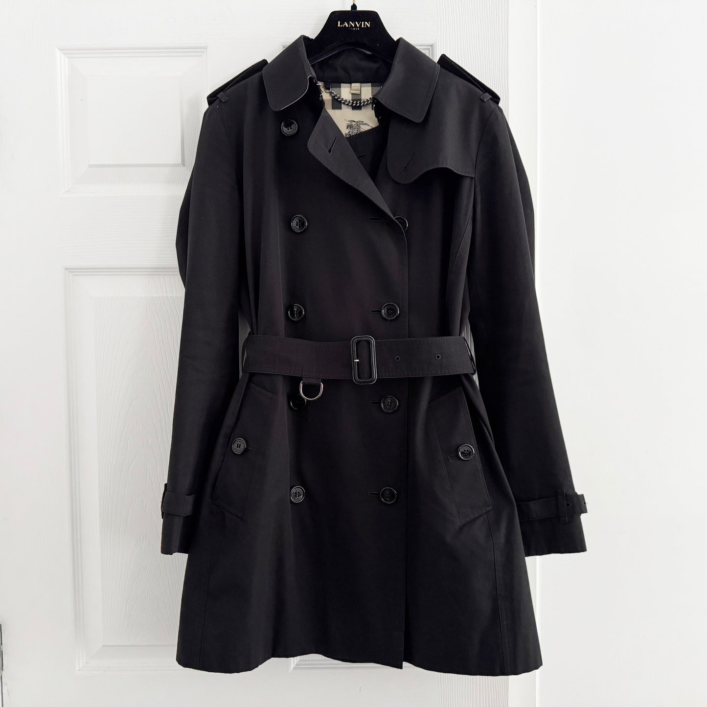 Burberry Short Trench Coat in Black, Size US 6 (8UK) - Fits like size 4 US