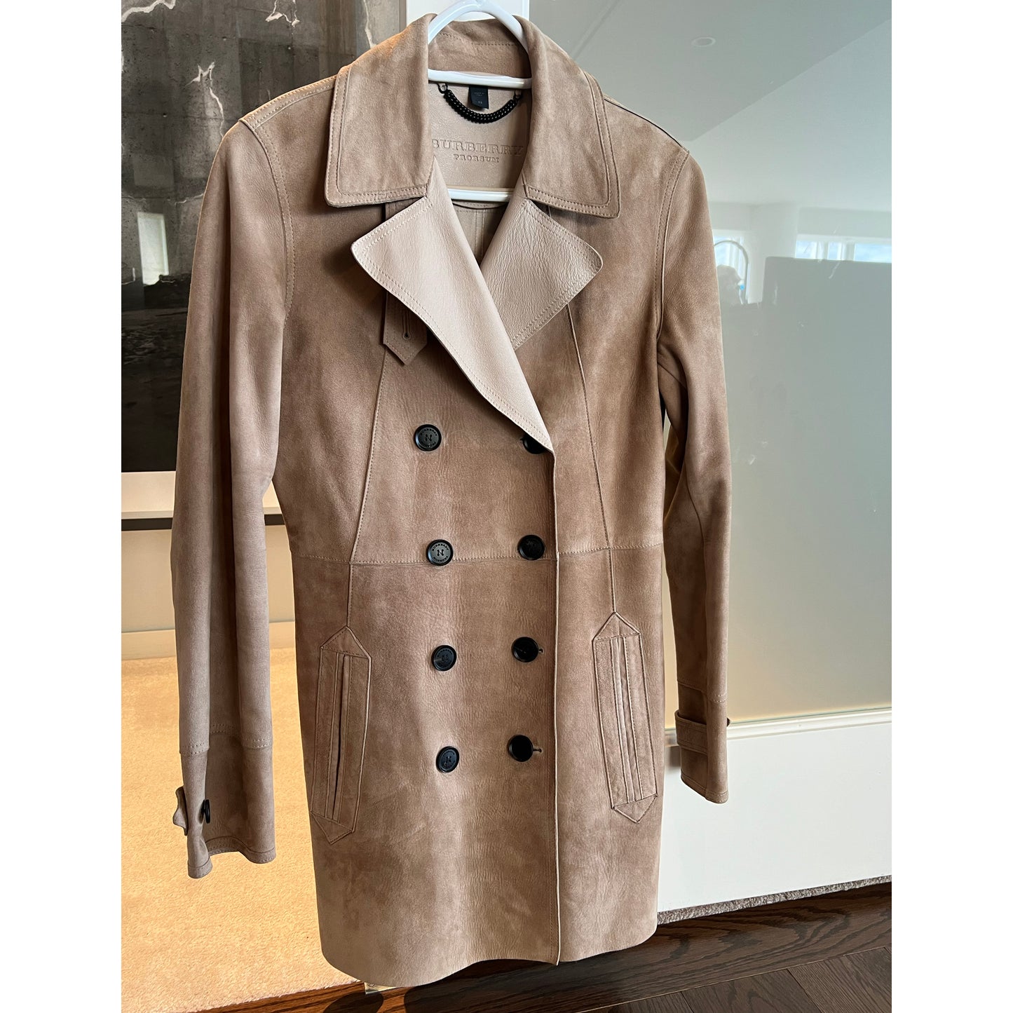 Burberry Prorsum Suede Double Breasted Jacket, size 42 (fits like size 6)