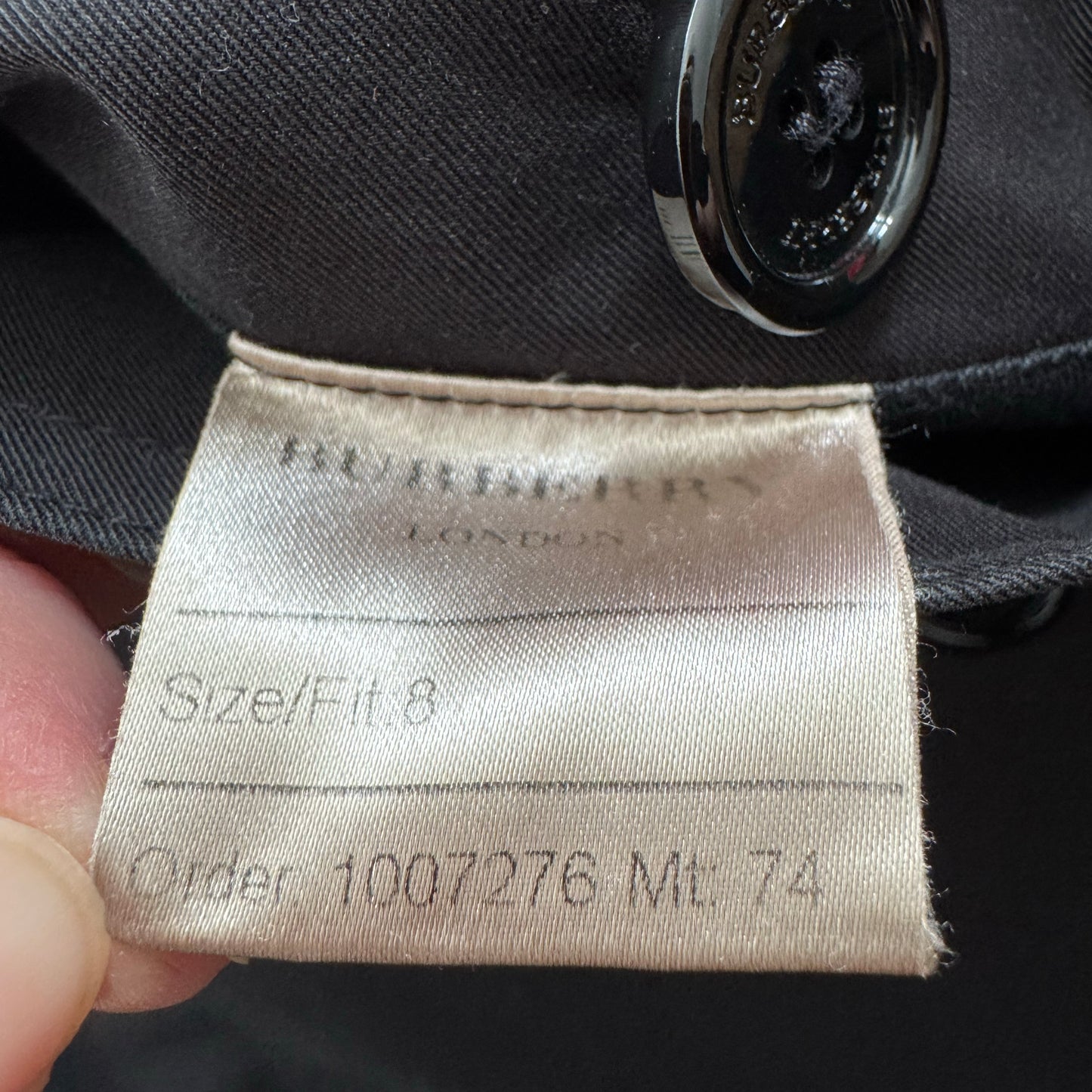 Burberry Short Trench Coat in Black, Size US 6 (8UK) - Fits like size 4 US