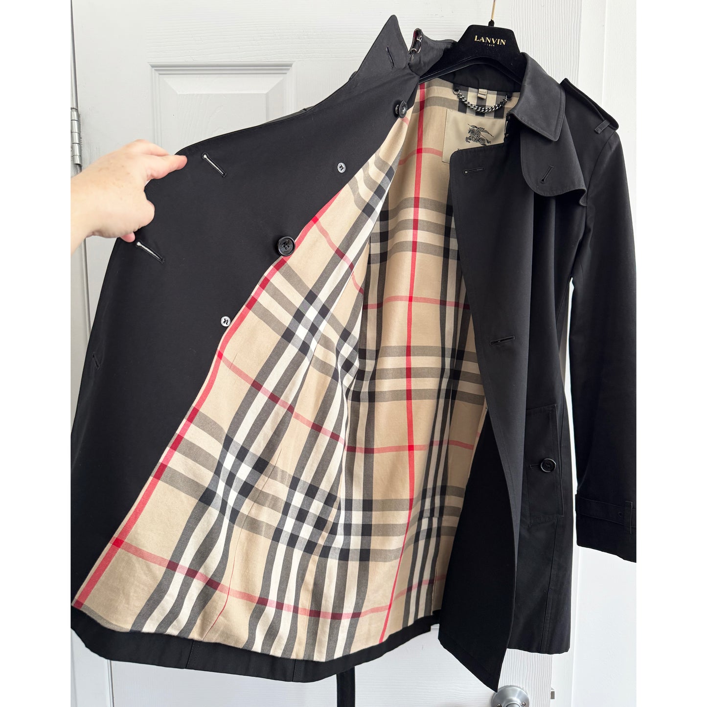 Burberry Short Trench Coat in Black, Size US 6 (8UK) - Fits like size 4 US