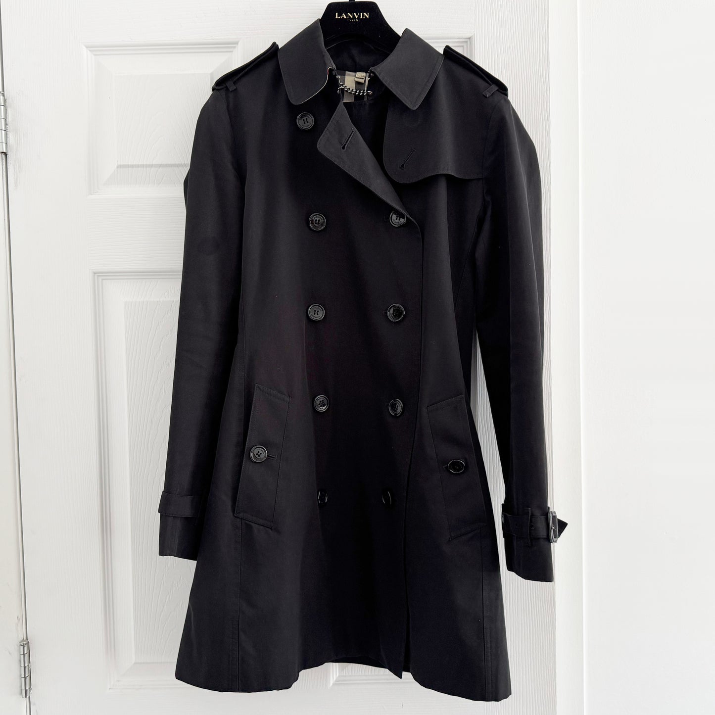 Burberry Short Trench Coat in Black, Size US 6 (8UK) - Fits like size 4 US