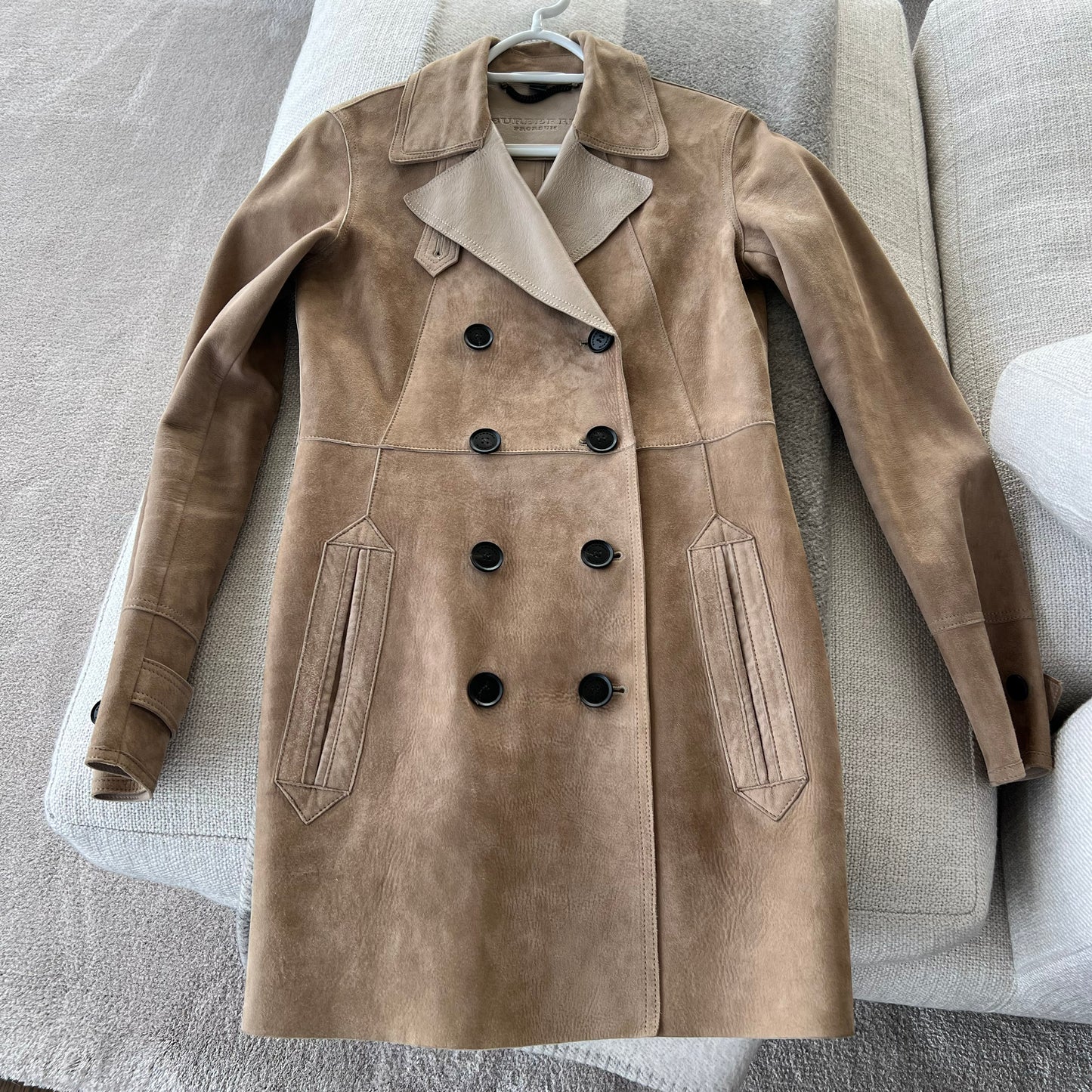 Burberry Prorsum Suede Double Breasted Jacket, size 42 (fits like size 6)