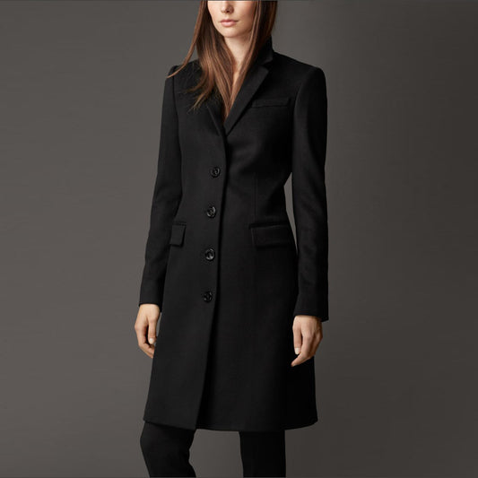 Burberry Wool/Cashmere Coat in Black, US size 12 (fits US 8/10)